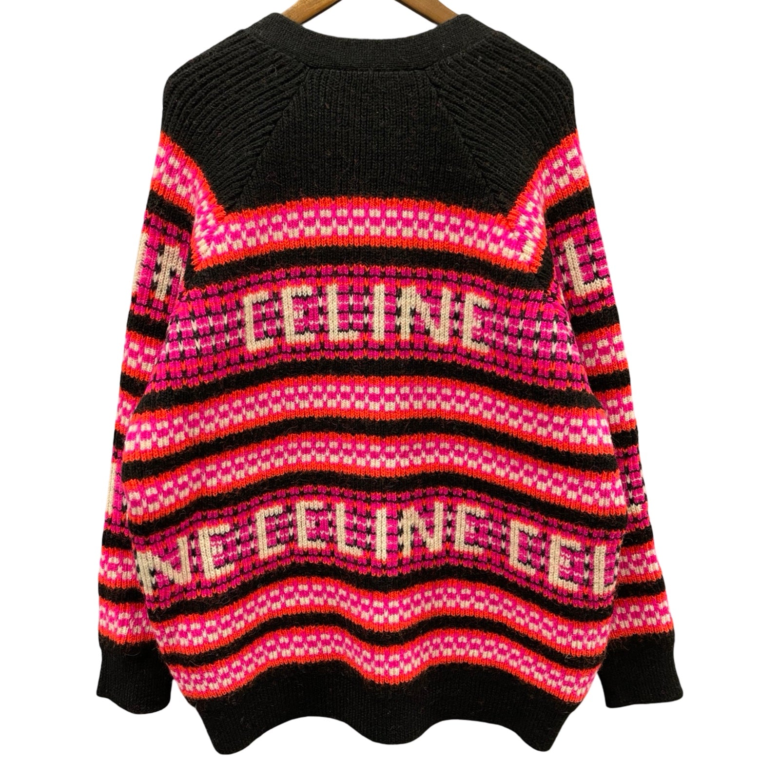 CELINE 2022AW Ski Jacquard Wool Knit Cardigan 2AC91579S Size S