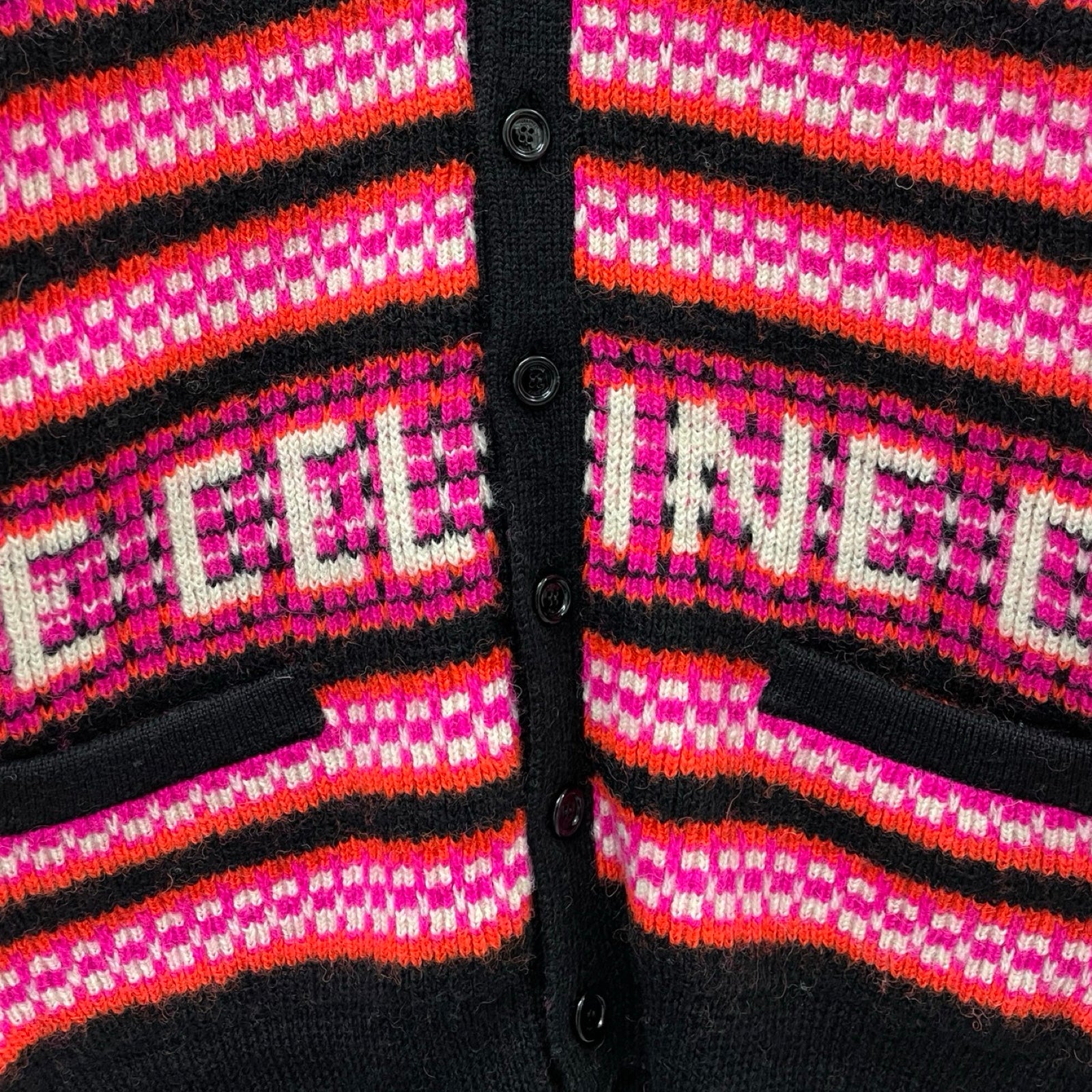 CELINE 2022AW Ski Jacquard Wool Knit Cardigan 2AC91579S Size S