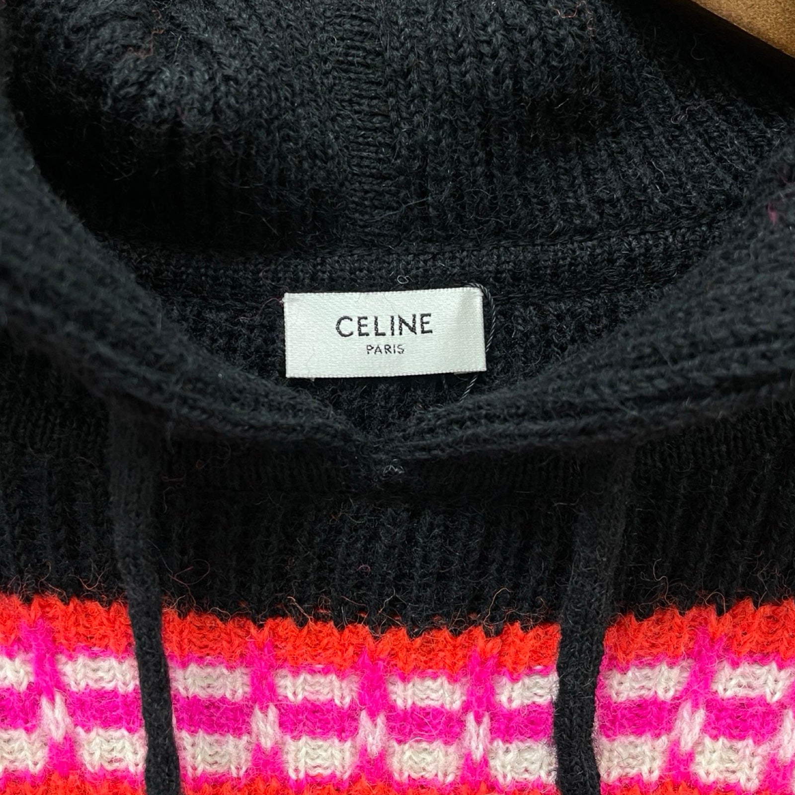 CELINE 2022AW Ski Jacquard Hooded Wool Knit Hoodie 2AC23579S Size XS