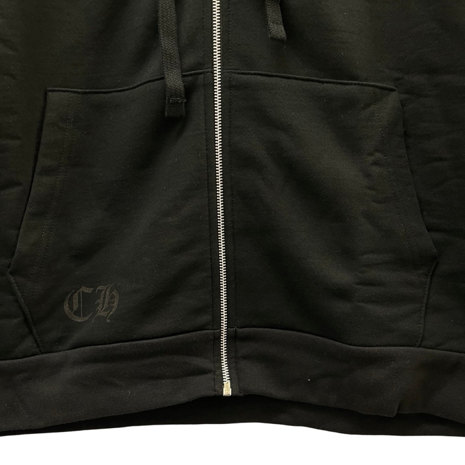 CHROME HEARTS 1998 Vertical Logo Glitter Zip Up Hoodie Size XL