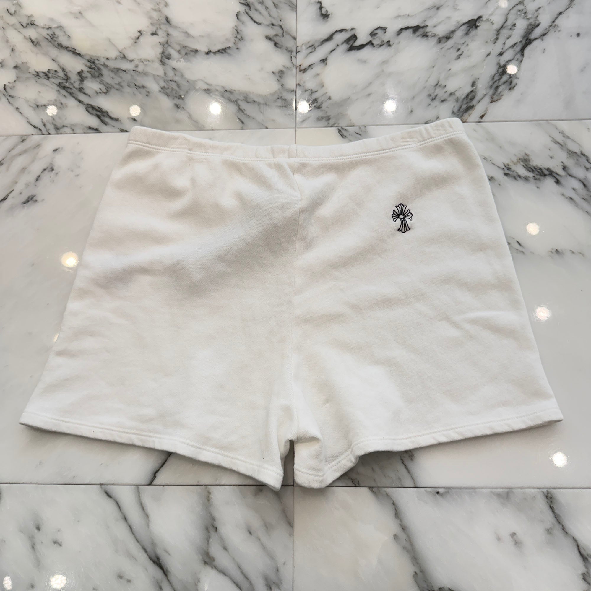 CHROME HEARTS Y NOT Vertical Logo Cross Embroidery Shorts Size M クロムハーツ ワイノット バーティカルロゴ クロス刺繍 ショーツ サイズM