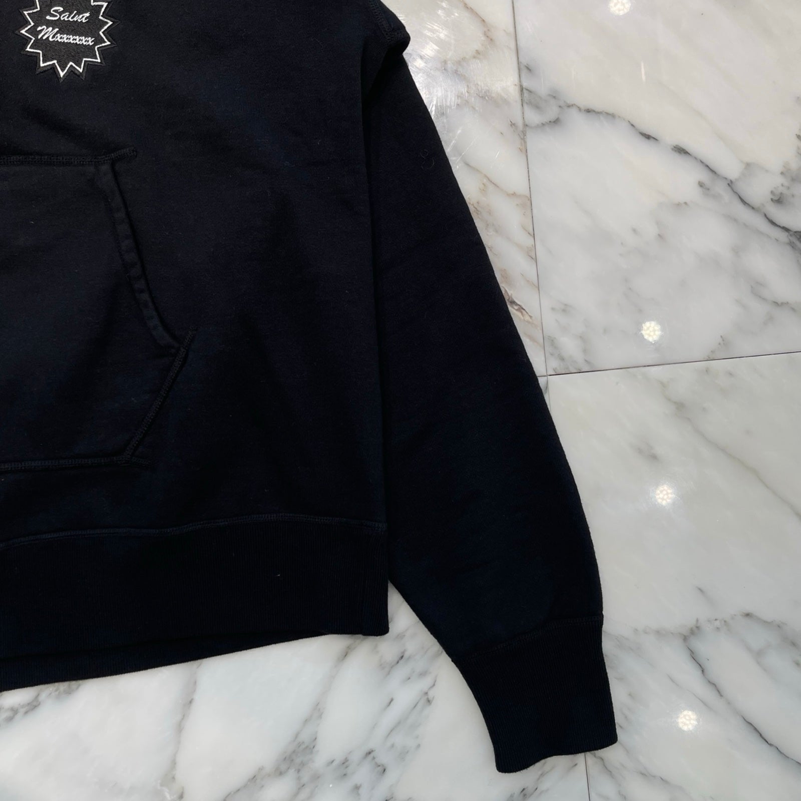 SAINT Mxxxxxx 2024SS Logo Patch Pullover Hoodie SM-YS8-0000-035 Size L セントマイケル ロゴパッチ刺繍 プルオーバーフーディー サイズL