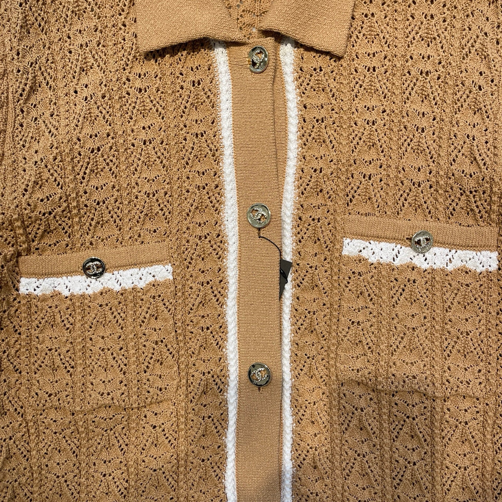 CHANEL 2024 Cruise Coco Mark Button Knit Cardigan