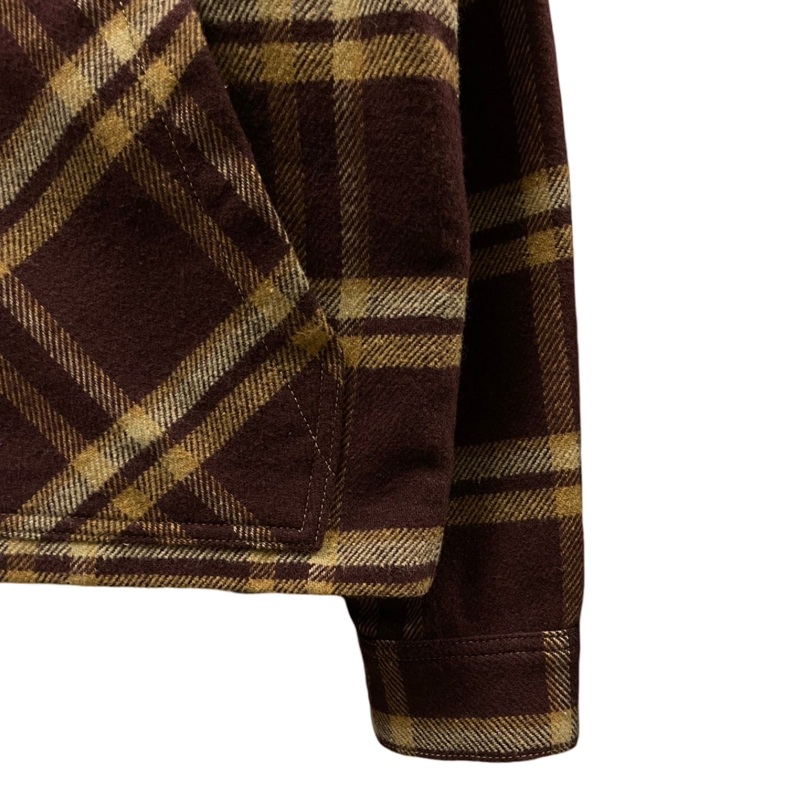 CHROME HEARTS Y NOT U BLACK SHEEP PLD Fur Zip Up Check Jacket Size S