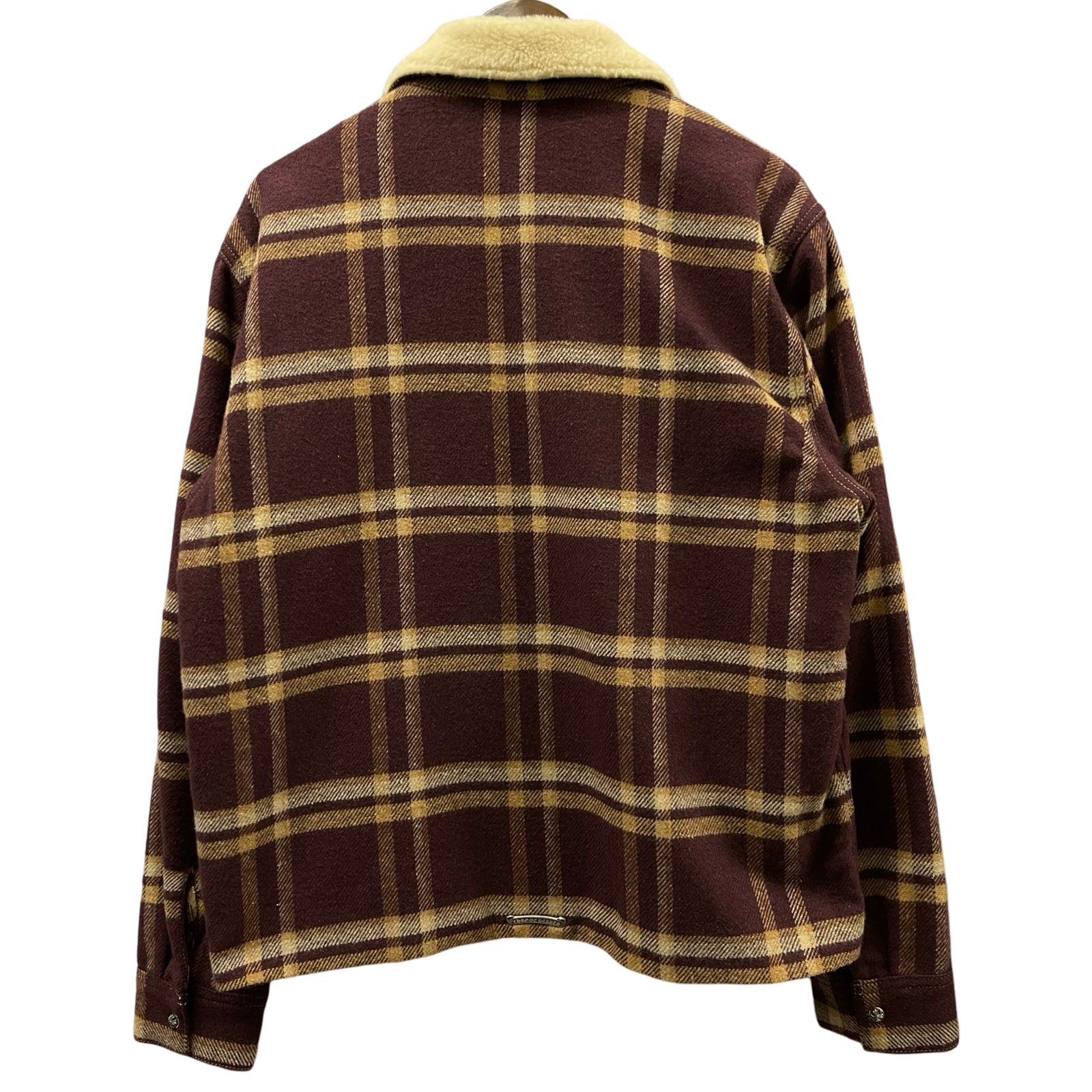 CHROME HEARTS Y NOT U BLACK SHEEP PLD Fur Zip Up Check Jacket Size S