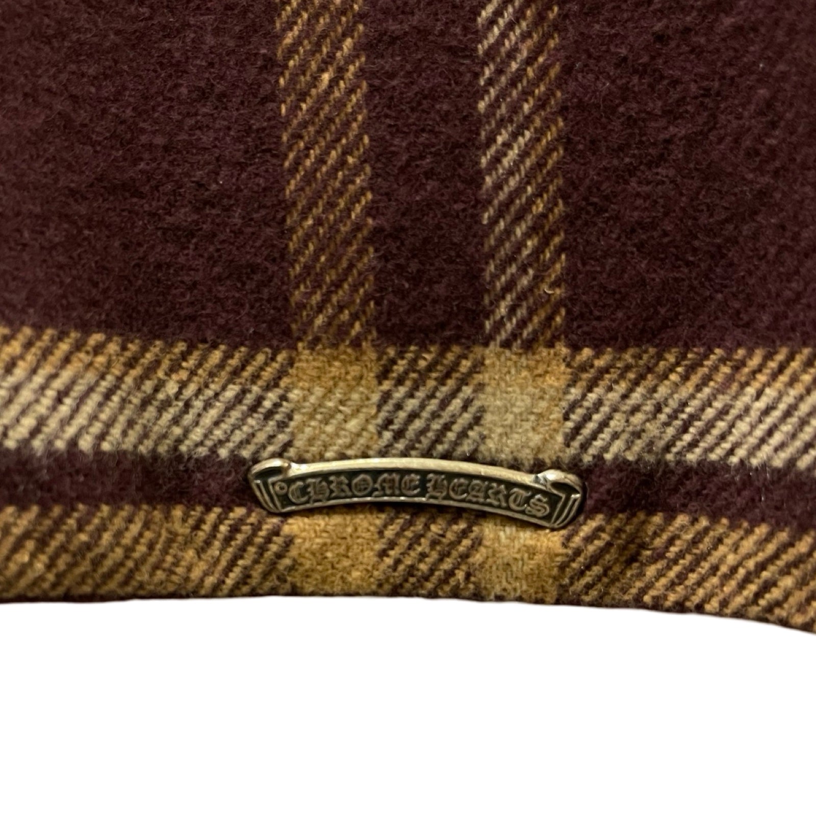 CHROME HEARTS Y NOT U BLACK SHEEP PLD Fur Zip Up Check Jacket Size S