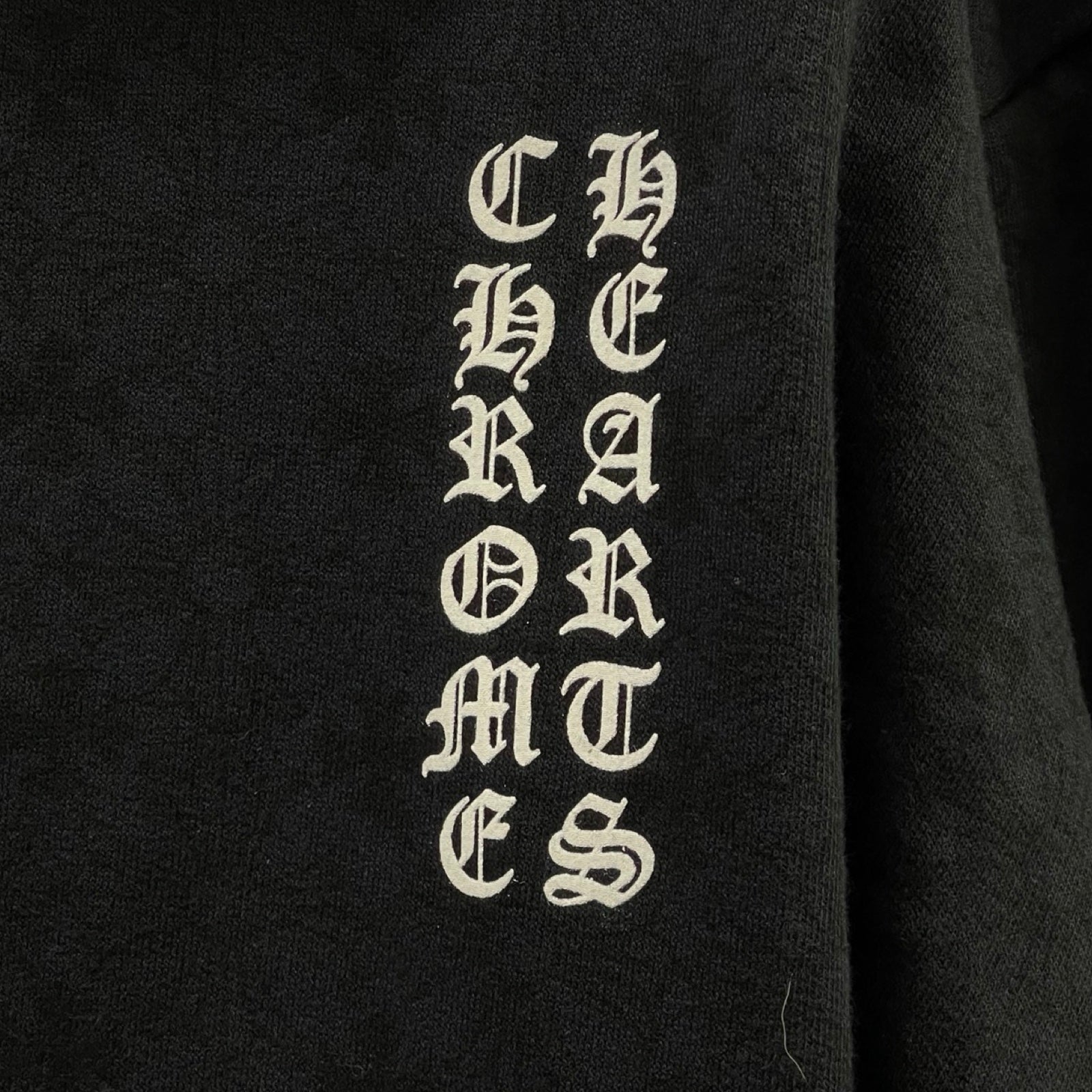 CHROME HEARTS CH Plus Vertical Logo Horseshoe Pullover Hoodie Size XXL