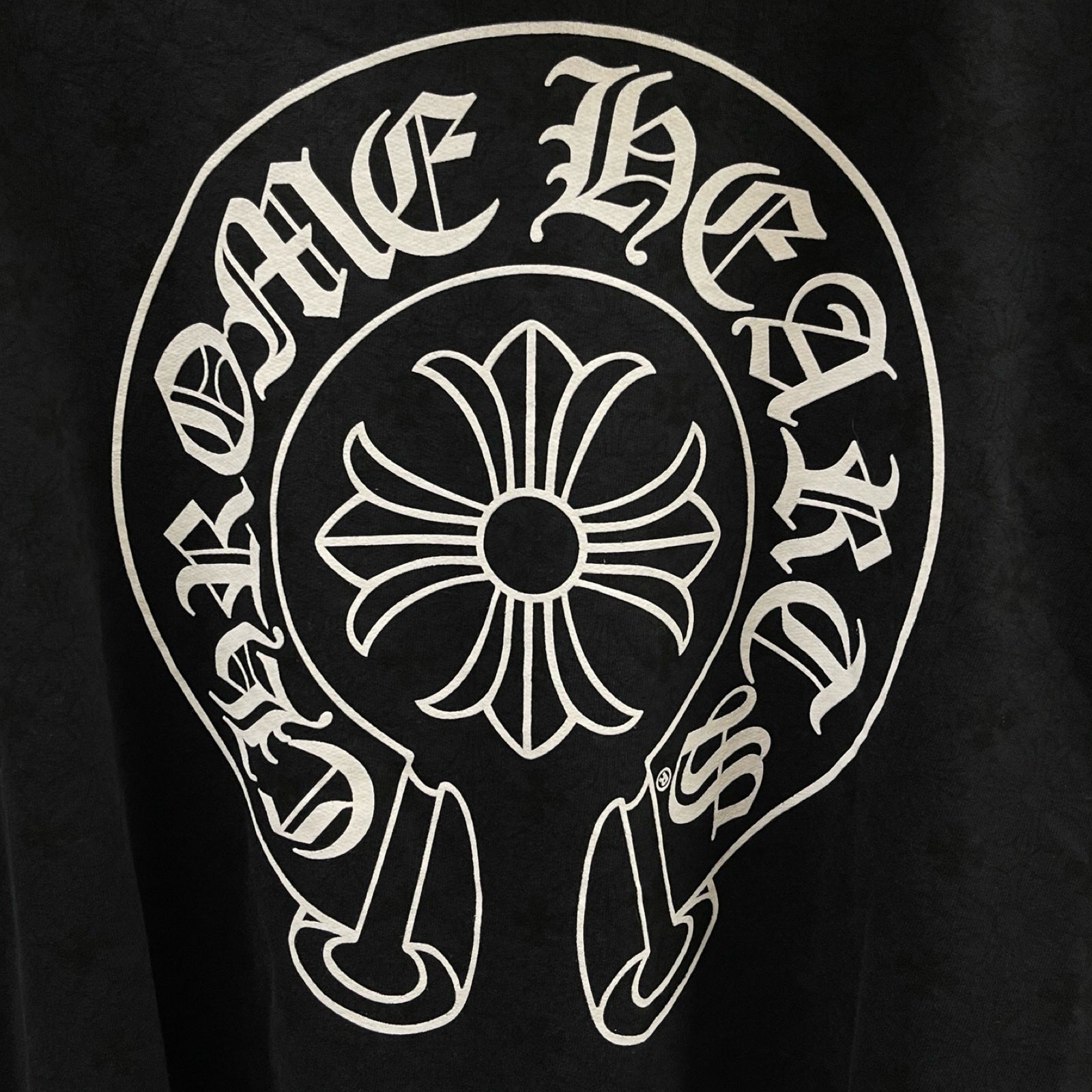 CHROME HEARTS CH Plus Vertical Logo Horseshoe Pullover Hoodie Size XXL