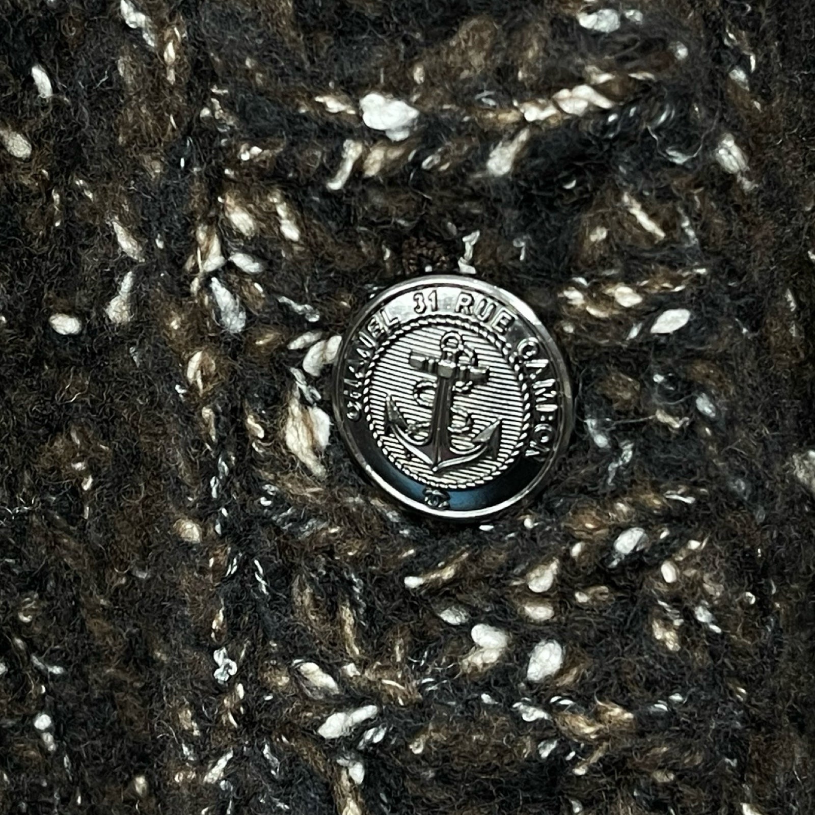 CHANEL 2018AW Wool Cotton Sweater Cardigan P59240K07783 Size 50