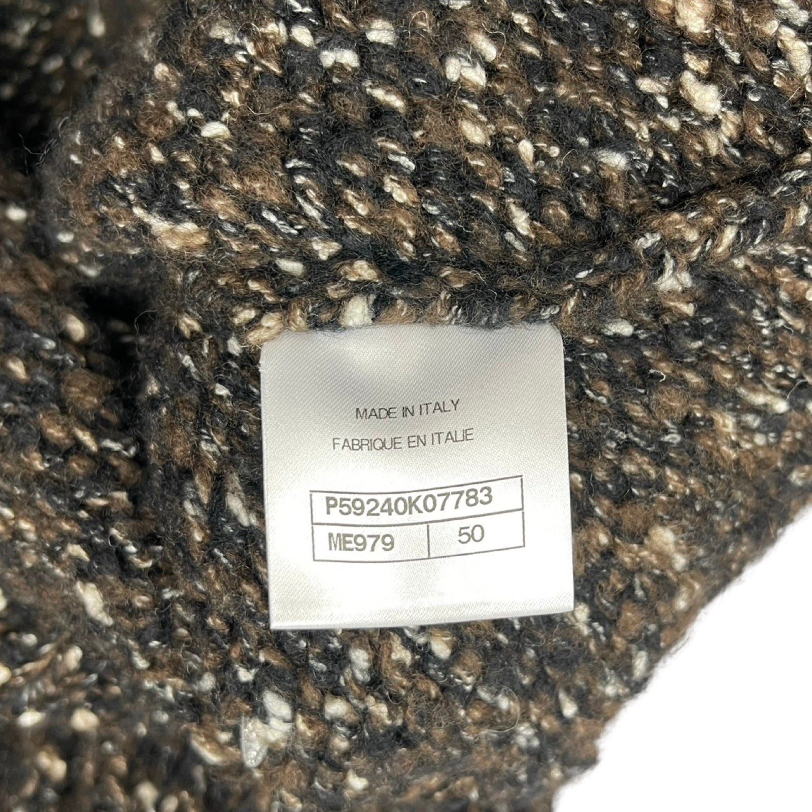 CHANEL 2018AW Wool Cotton Sweater Cardigan P59240K07783 Size 50