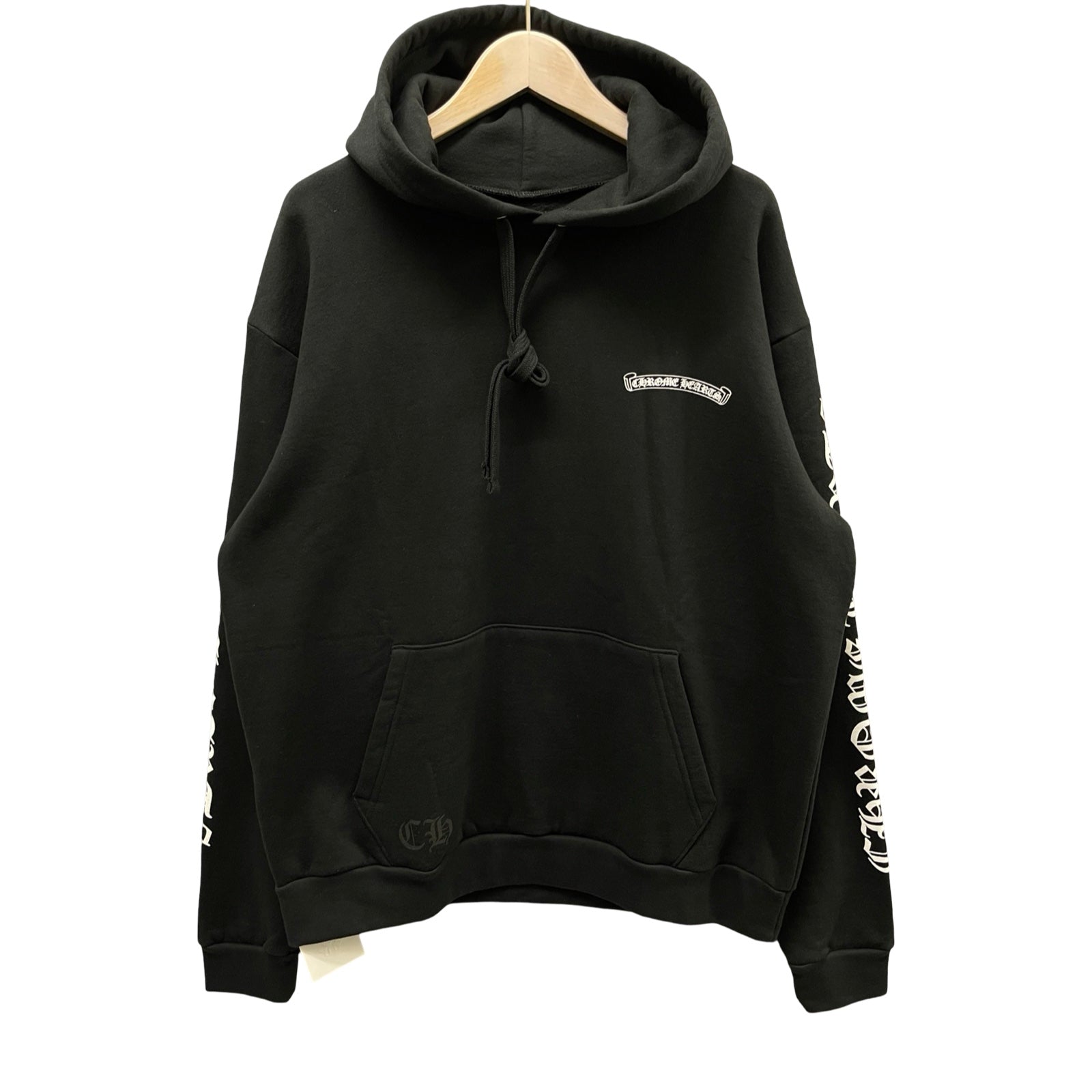 CHROME HEARTS Scroll Logo Label Pullover Hoodie Size L