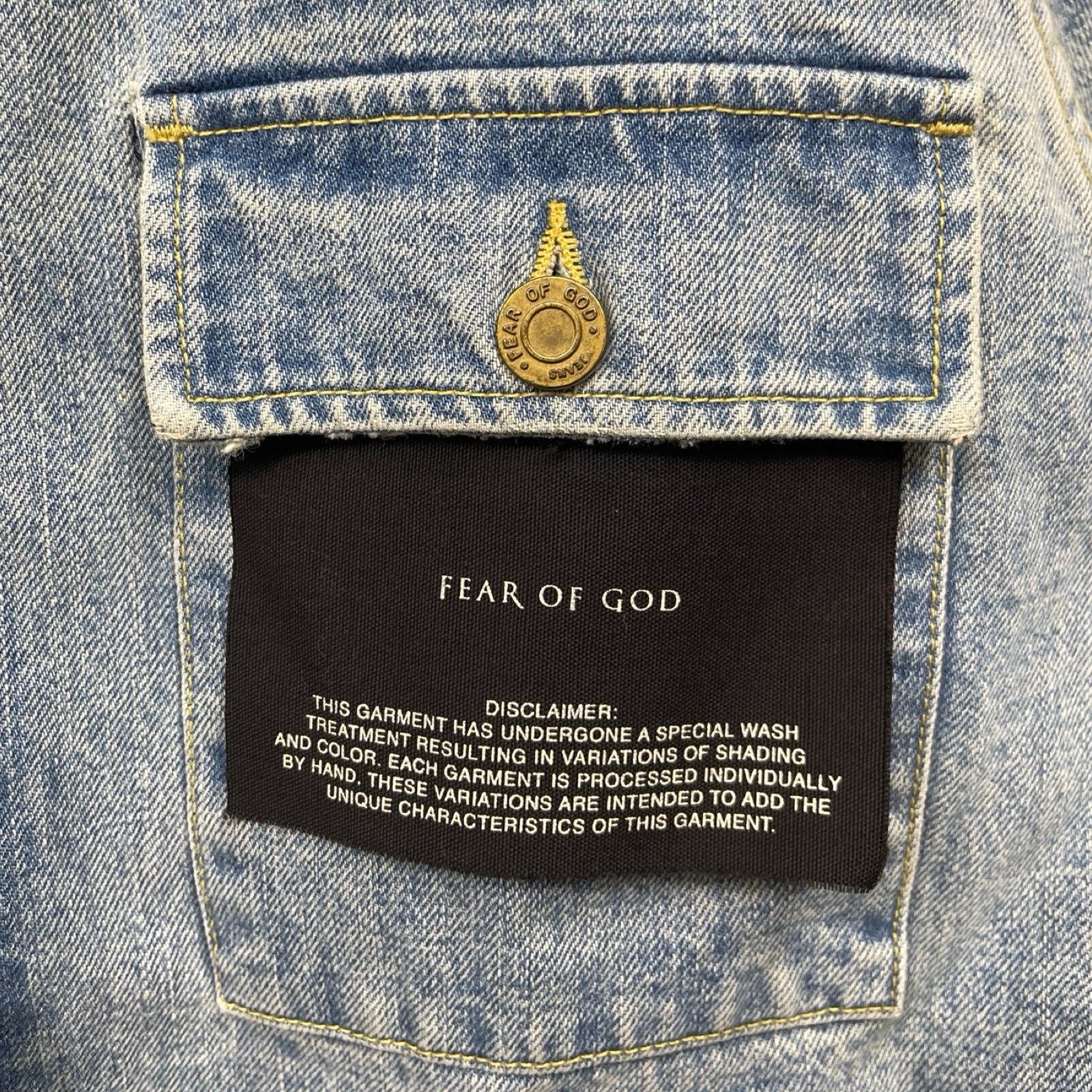 FEAR OF GOD 5th Collection Denim Jacket Size M