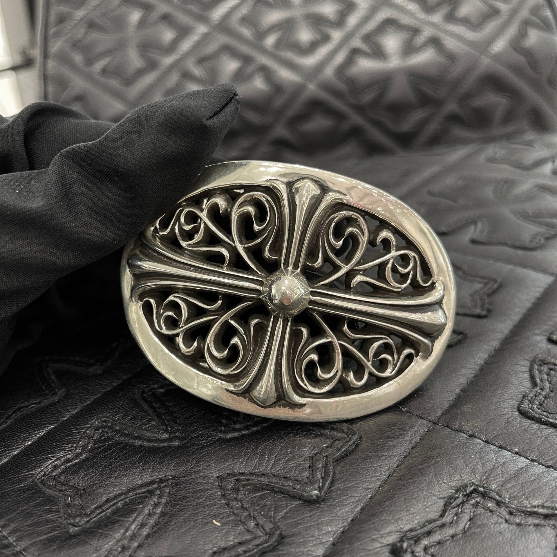 CHROME HEARTS Classic Oval Cross Buckle SV925 クロムハーツ クラシック オーバル バックル シルバー925