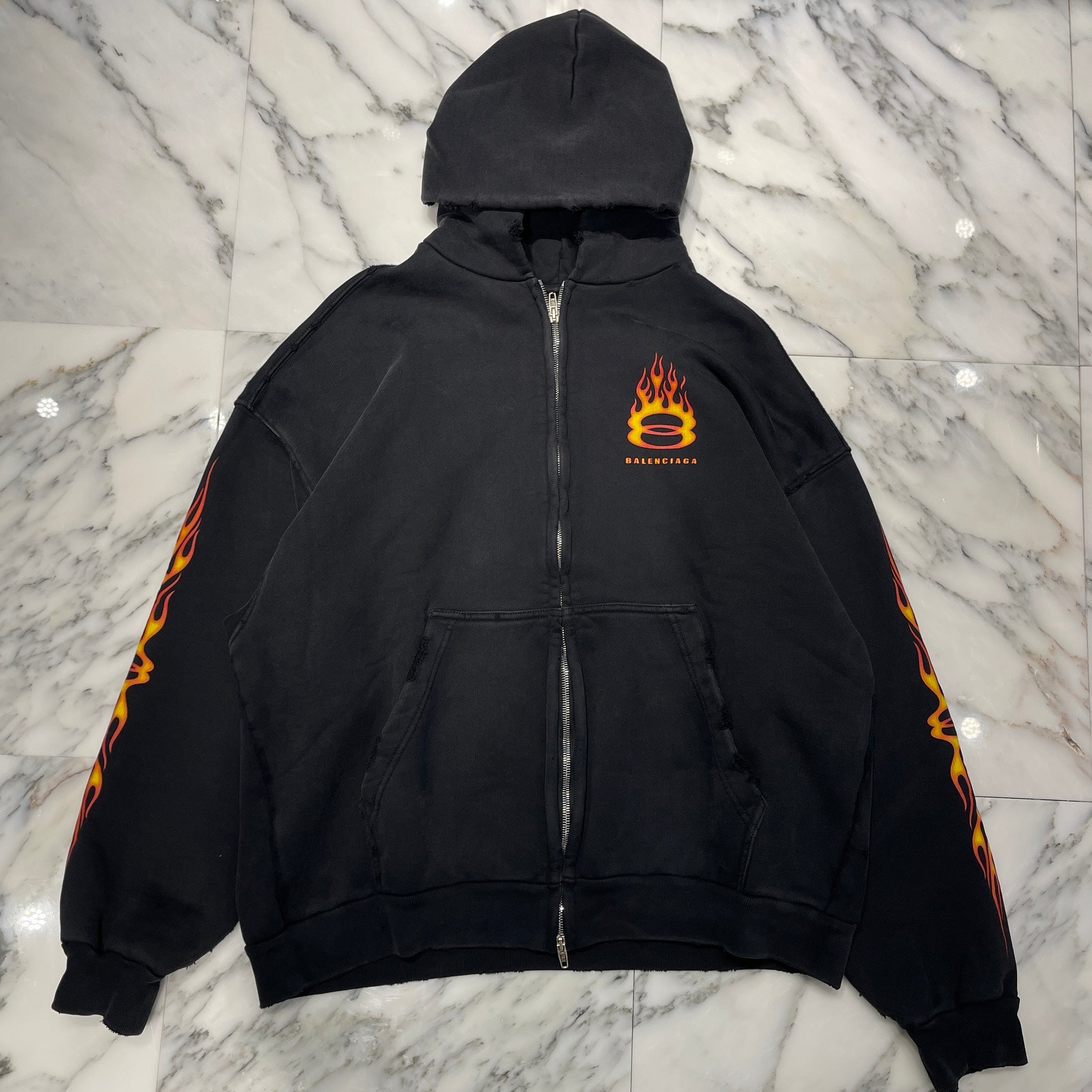 BALENCIAGA 2024SS Burning Unity Zip Up Hoodie 770939 TQVW9 Size S バレンシアガ バーニング ユニティ ジップアップフーディー サイズS