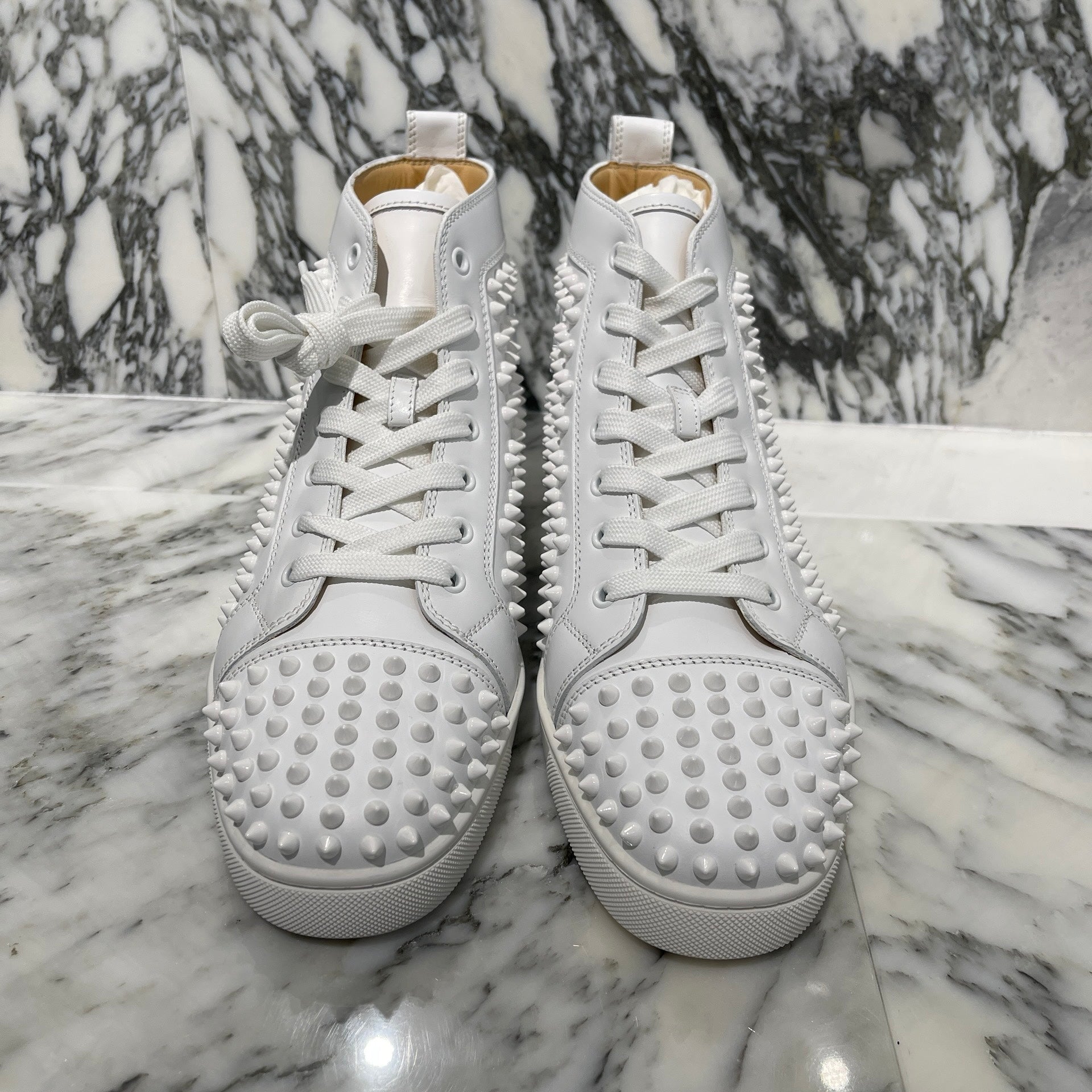 Christian Louboutin 2023AW Lewis Flat Spike Stud High Cut Sneakers 1101083 Size 44 クリスチャンルブタン ルイスフラット スパイク スタッド ハイカット スニーカー サイズ44