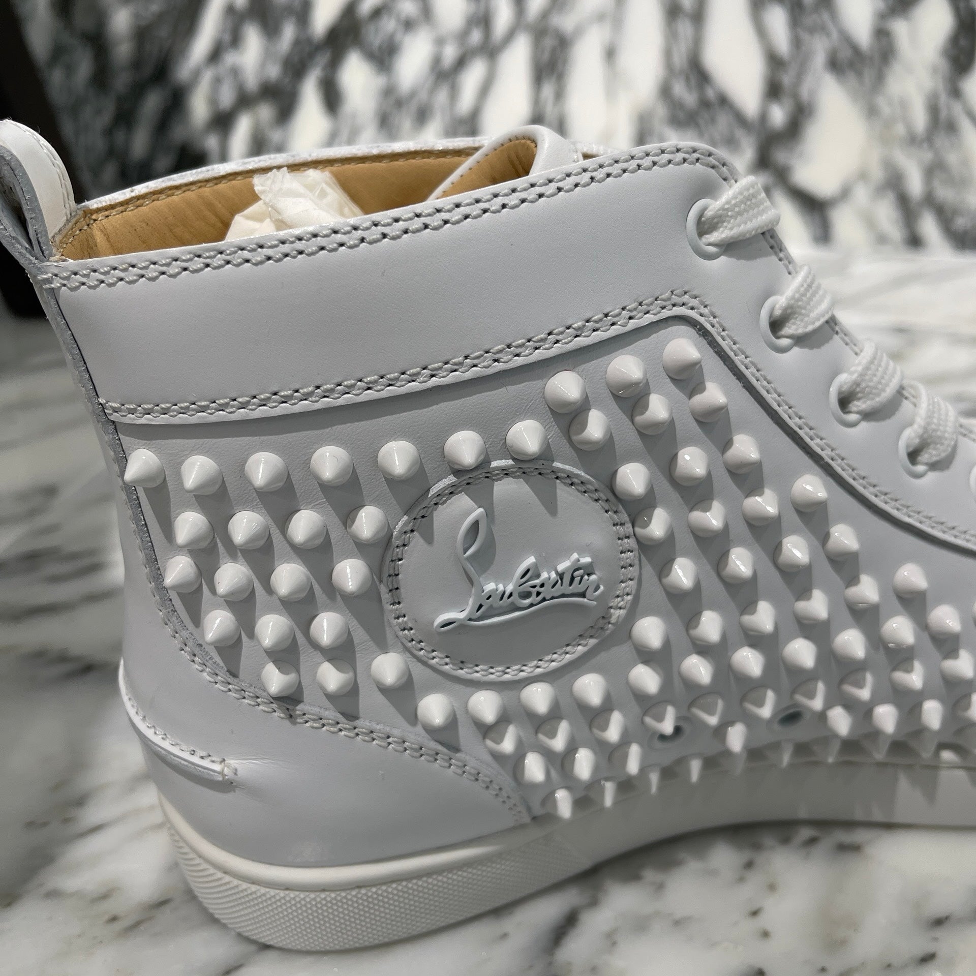 Christian Louboutin 2023AW Lewis Flat Spike Stud High Cut Sneakers 1101083 Size 44 クリスチャンルブタン ルイスフラット スパイク スタッド ハイカット スニーカー サイズ44