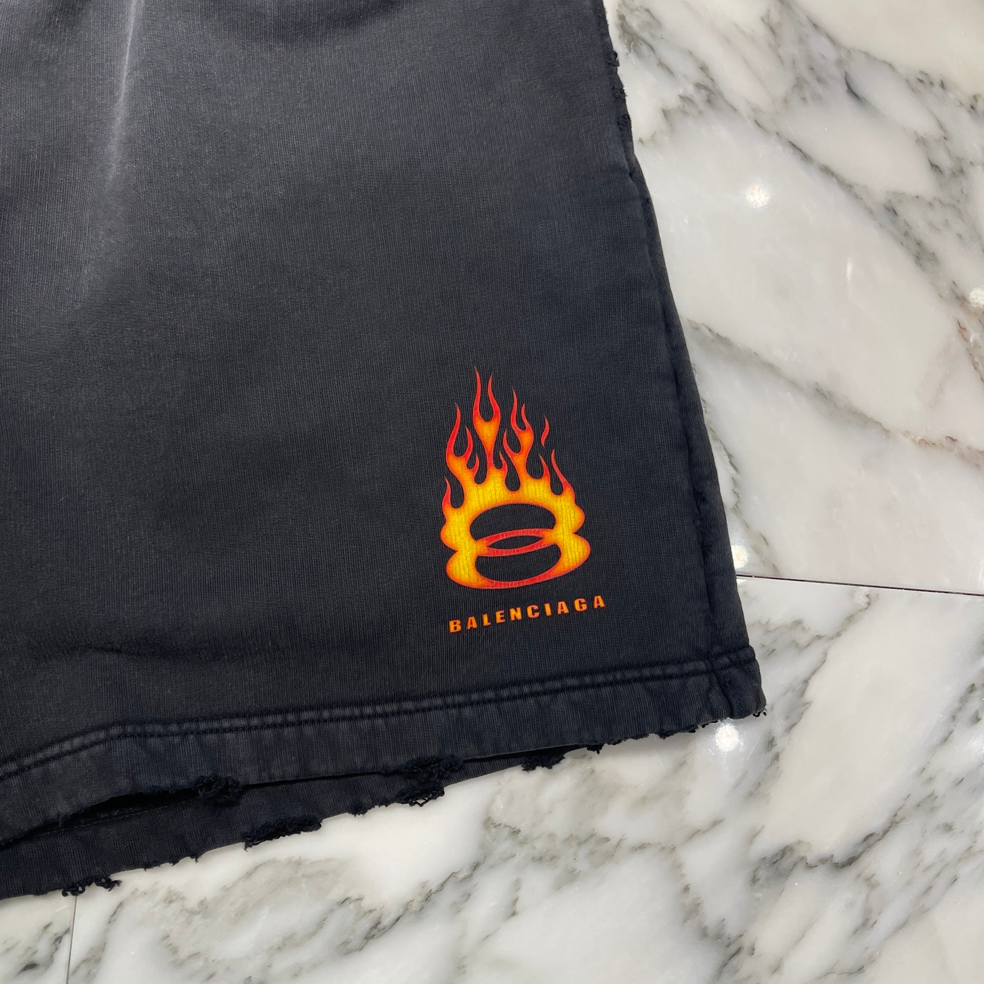 BALENCIAGA 2024SS Burning Unity Sweat Shorts 676137 TQVW9 Size XS バレンシアガ バーニング ユニティ スウェットショーツ サイズXS