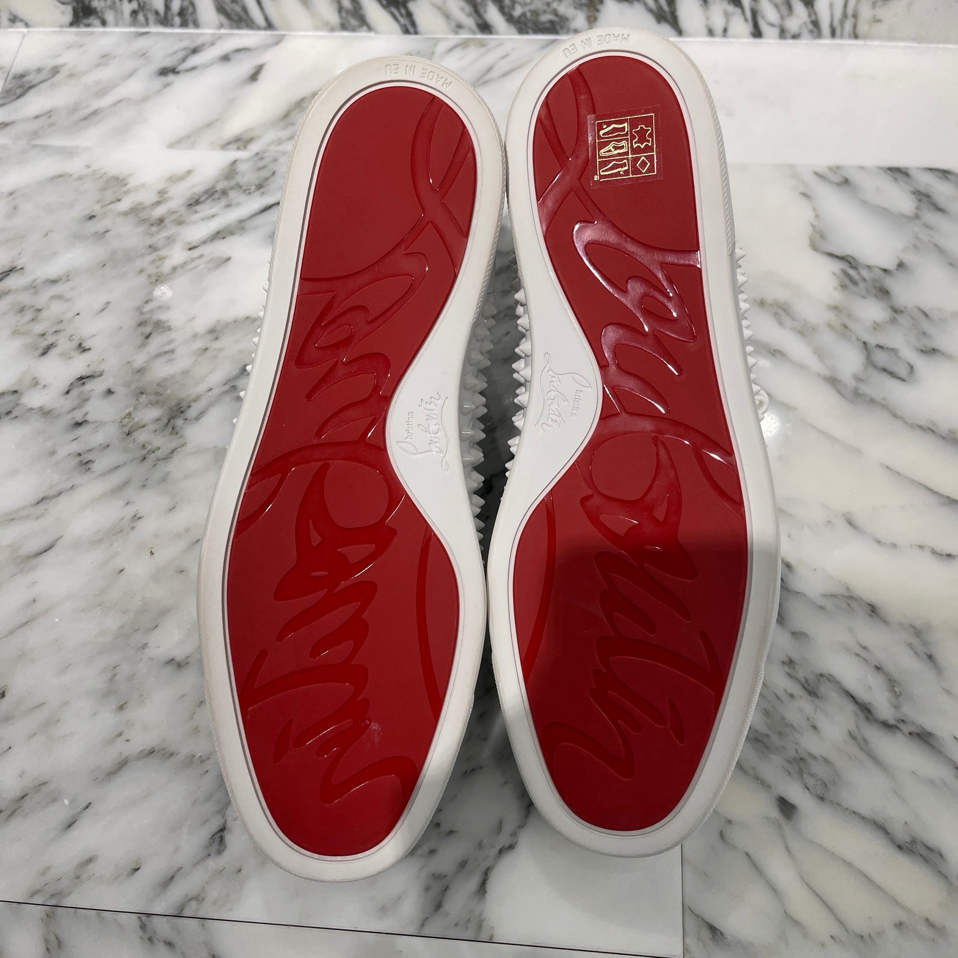 Christian Louboutin 2023AW Lewis Flat Spike Stud High Cut Sneakers 1101083 Size 44 クリスチャンルブタン ルイスフラット スパイク スタッド ハイカット スニーカー サイズ44