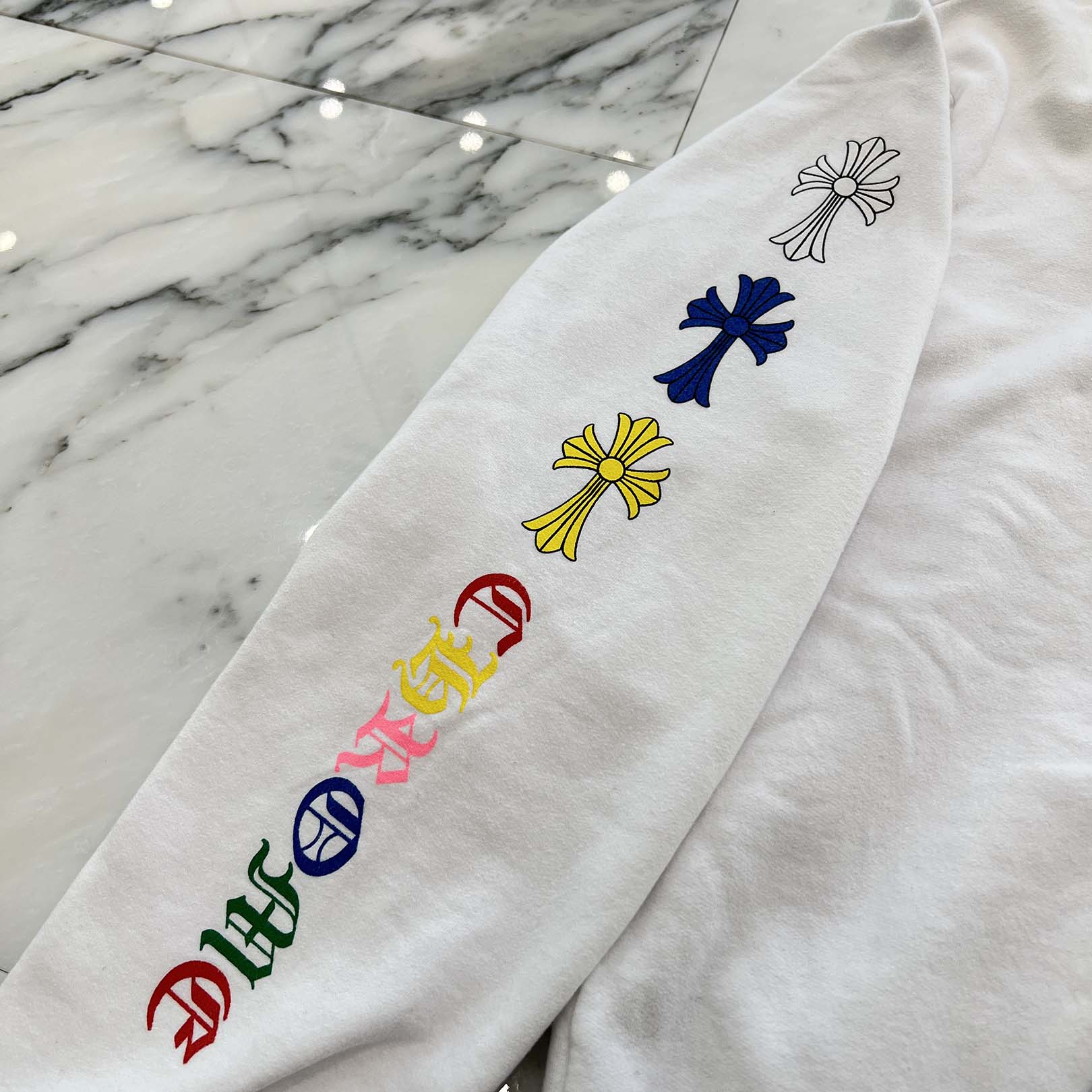 CHROME HEARTS 2022SS MLTCOL CEM CRS Pullover Hoodie Size L クロムハーツ マルチカラー セメタリークロス プルオーバーフーディ サイズL