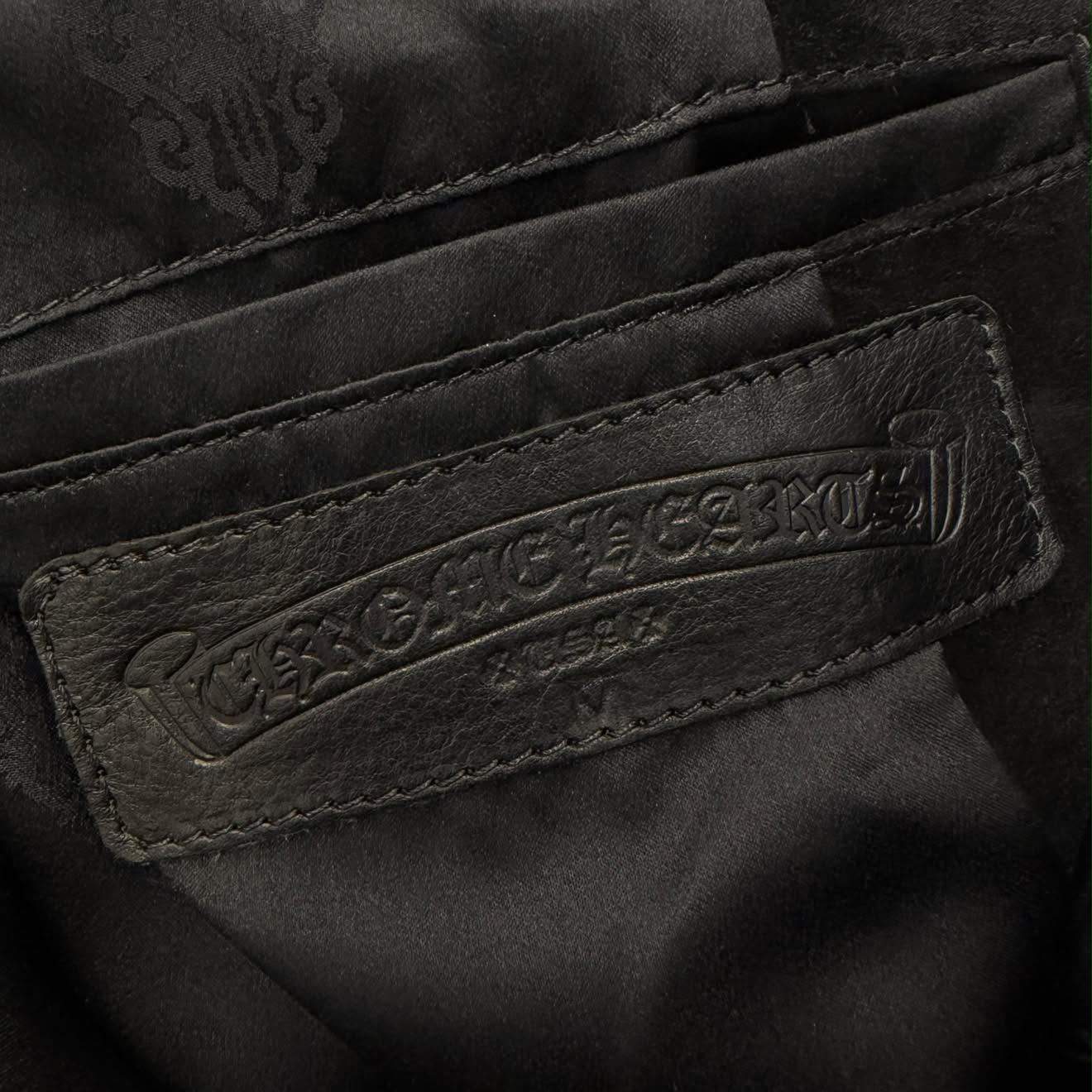 CHROME HEARTS Floral Cross Button Suede Leather Tailored Jacket Size M クロムハーツ フローラルクロスボタン スエードレザー テーラードジャケット サイズM