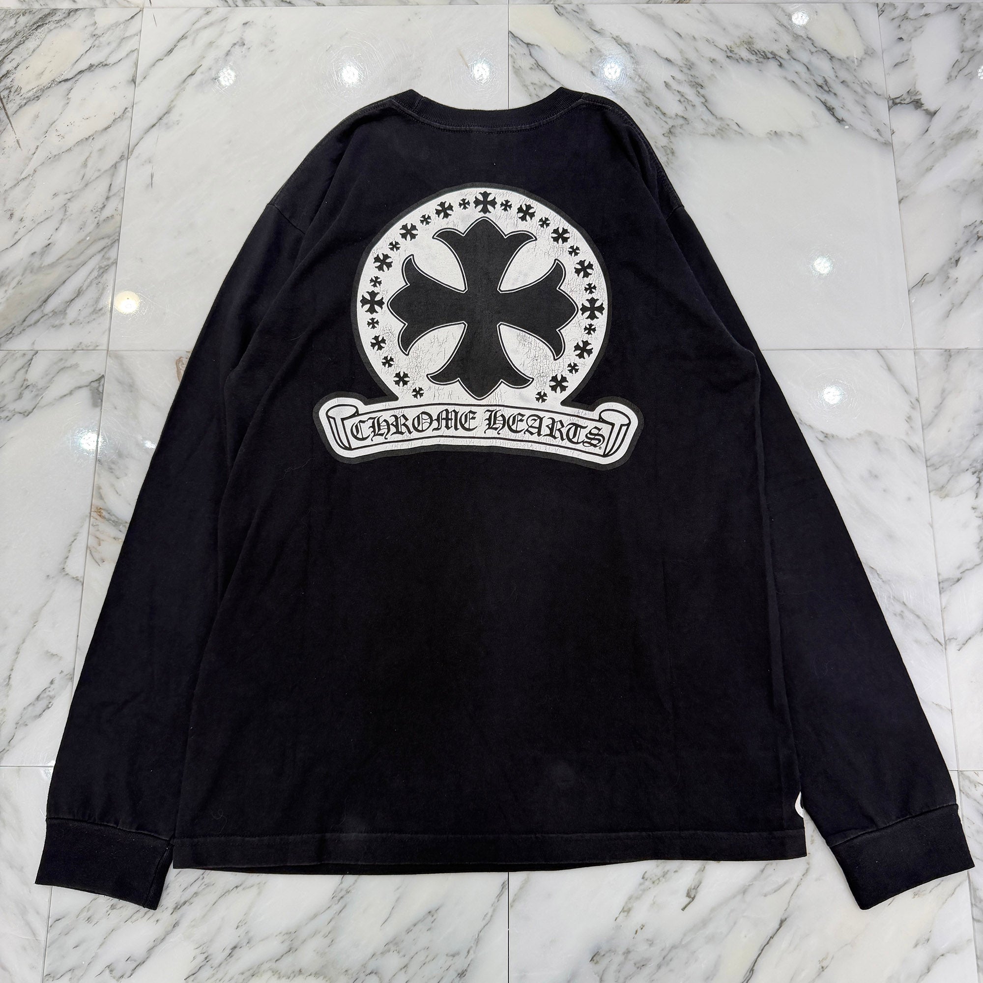 CHROME HEARTS Medallion Docking Scroll Logo Long Sleeve Tee Size L クロムハーツ メダリオンドッキング スクロールロゴ ロングスリーブTシャツ サイズL