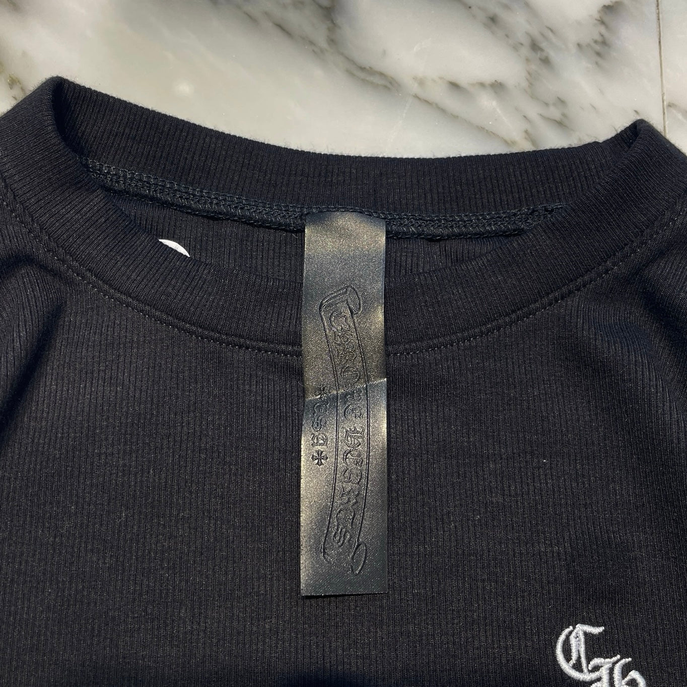 CHROME HEARTS Y NOT Slim Fit CH Logo Embroidery Thermal Rayon Long Sleeve Tee Size S クロムハーツ ワイノット スリムフィット CHロゴ刺繍 サーマル レーヨン ロングスリーブTシャツ サイズS