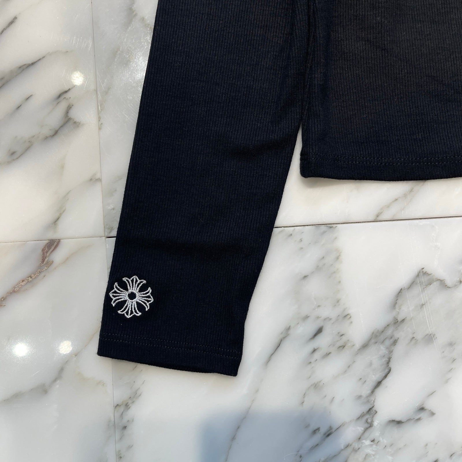 CHROME HEARTS Y NOT Slim Fit CH Logo Embroidery Thermal Rayon Long Sleeve Tee Size S クロムハーツ ワイノット スリムフィット CHロゴ刺繍 サーマル レーヨン ロングスリーブTシャツ サイズS