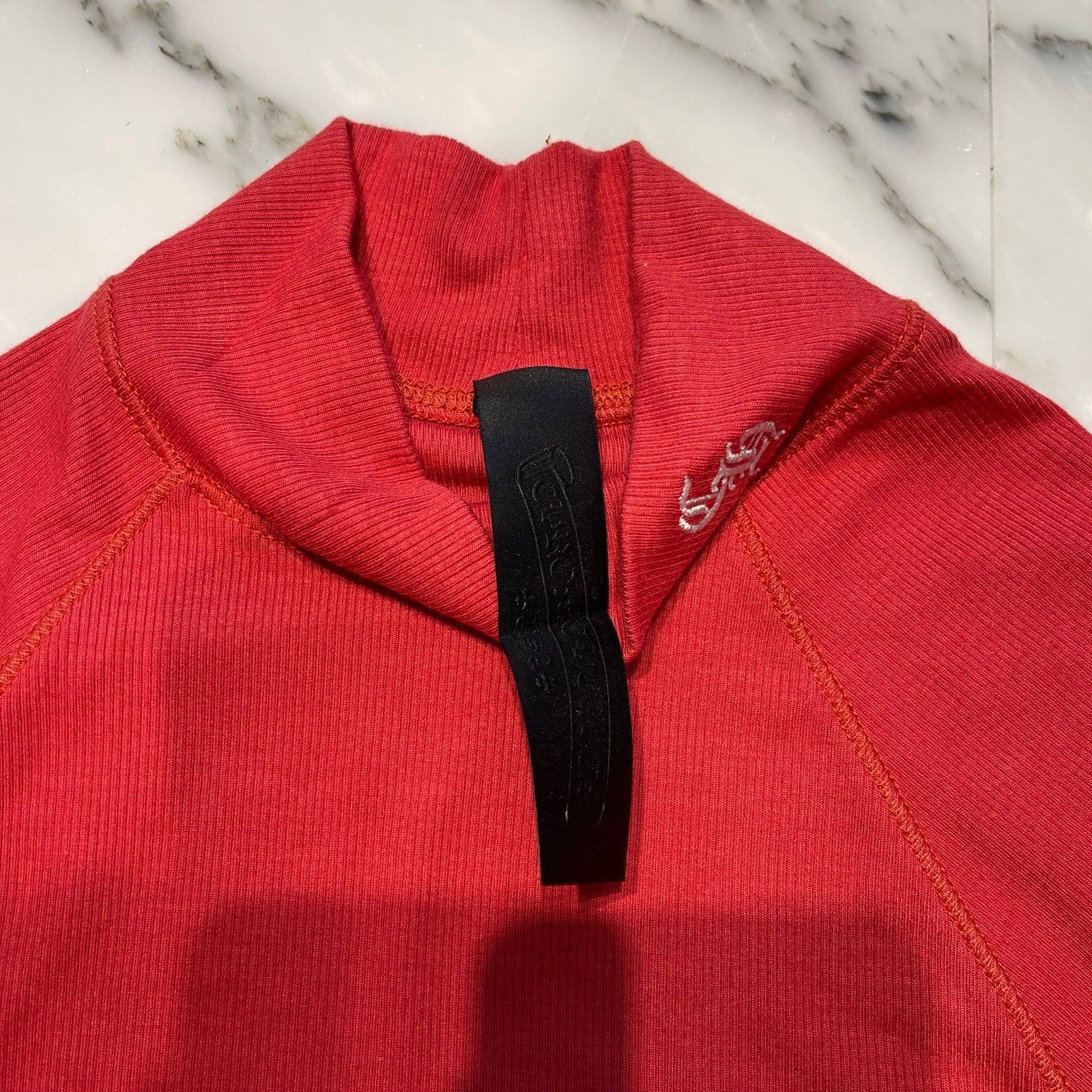 CHROME HEARTS Y NOT Slim Fit CH Logo Embroidery Thermal Rayon Mock Neck Tee Size S クロムハーツ ワイノット スリムフィット CHロゴ刺繍サーマルレイヨン モックネック Tシャツ サイズS