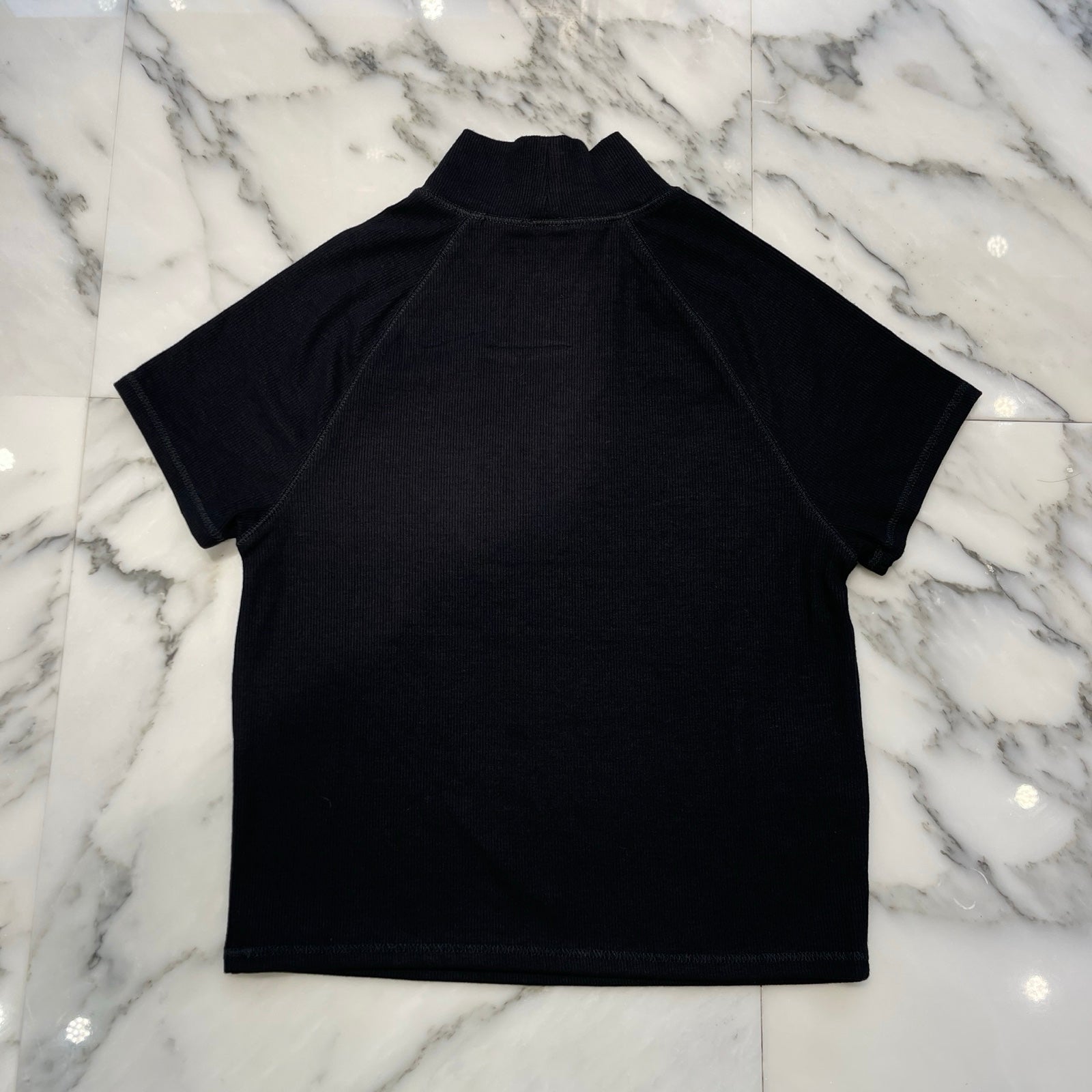 CHROME HEARTS Y NOT Slim Fit CH Logo Embroidery Thermal Rayon Mock Neck Tee Size S クロムハーツ ワイノット スリムフィット CHロゴ刺繍サーマルレイヨン モックネック Tシャツ サイズS