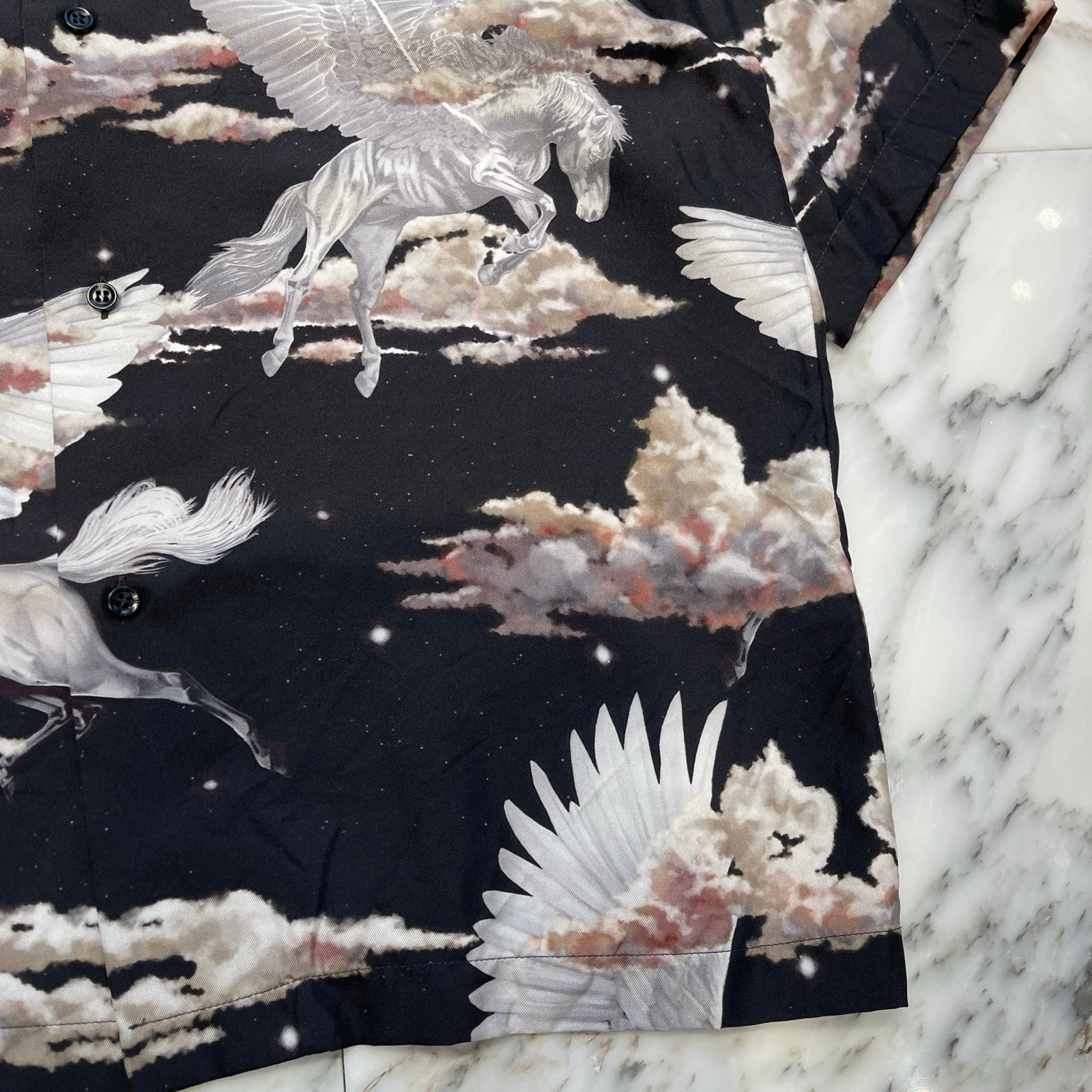 AMIRI ALL OVER PEGASUS BOWLING SHIRT Size L アミリ オールオーバー ペガサス ボウリング シャツ シルクシャツ サイズL