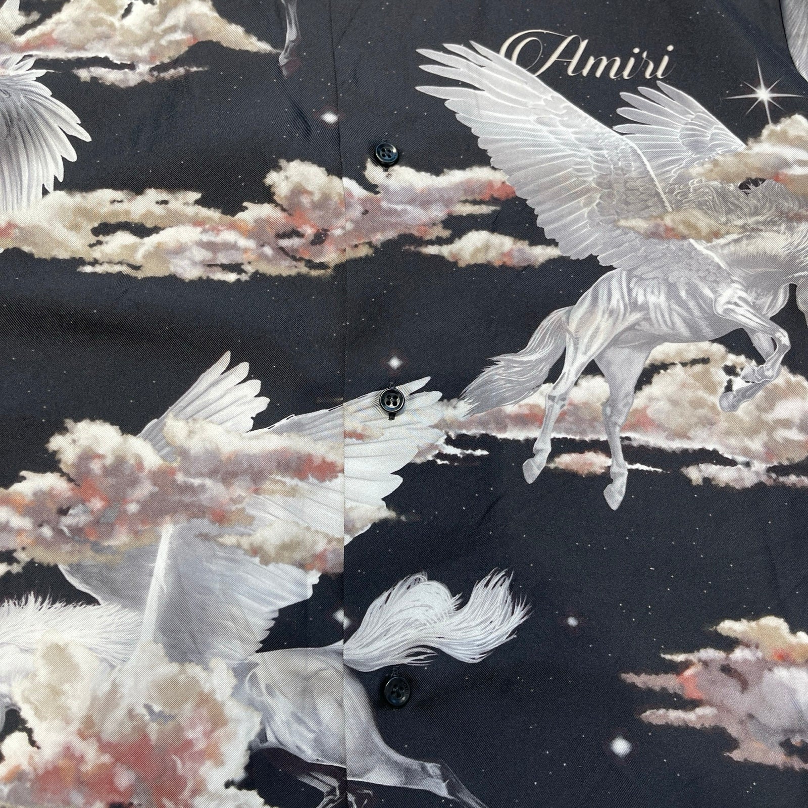 AMIRI ALL OVER PEGASUS BOWLING SHIRT Size L アミリ オールオーバー ペガサス ボウリング シャツ シルクシャツ サイズL