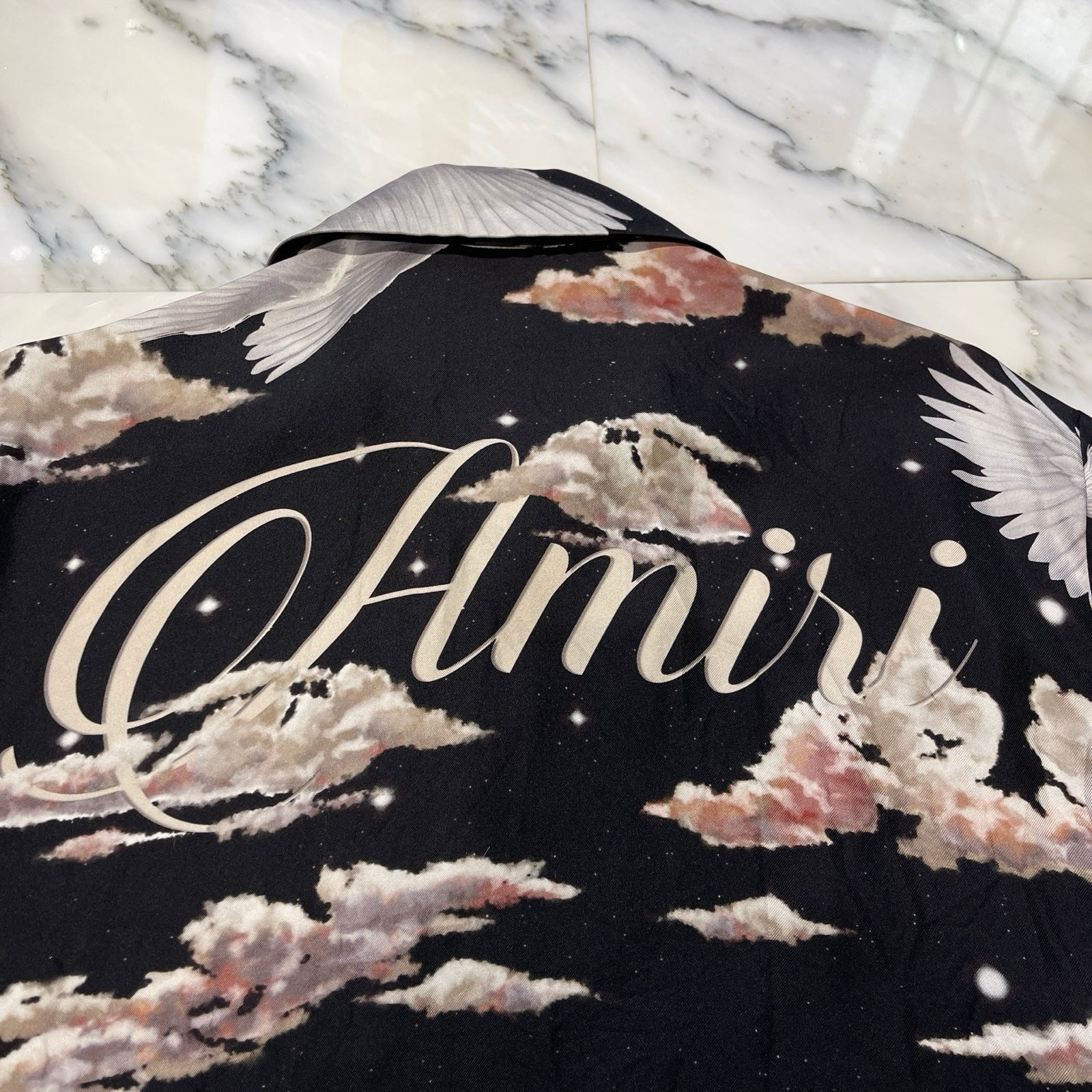 AMIRI ALL OVER PEGASUS BOWLING SHIRT Size L アミリ オールオーバー ペガサス ボウリング シャツ シルクシャツ サイズL
