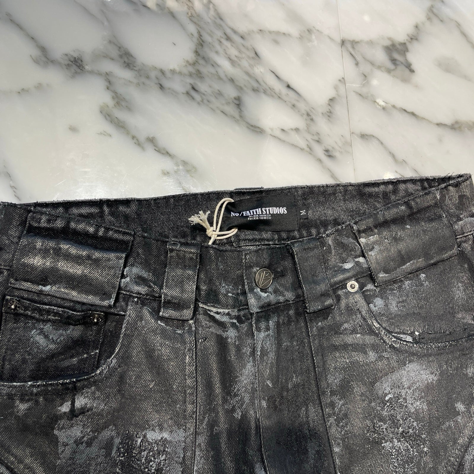 NO/FAITH STUDIOS WAVE HEAVY DENIM V294 465-45 Size M ノーフェイス ストゥディオス ウェイブヘビーデニム サイズM