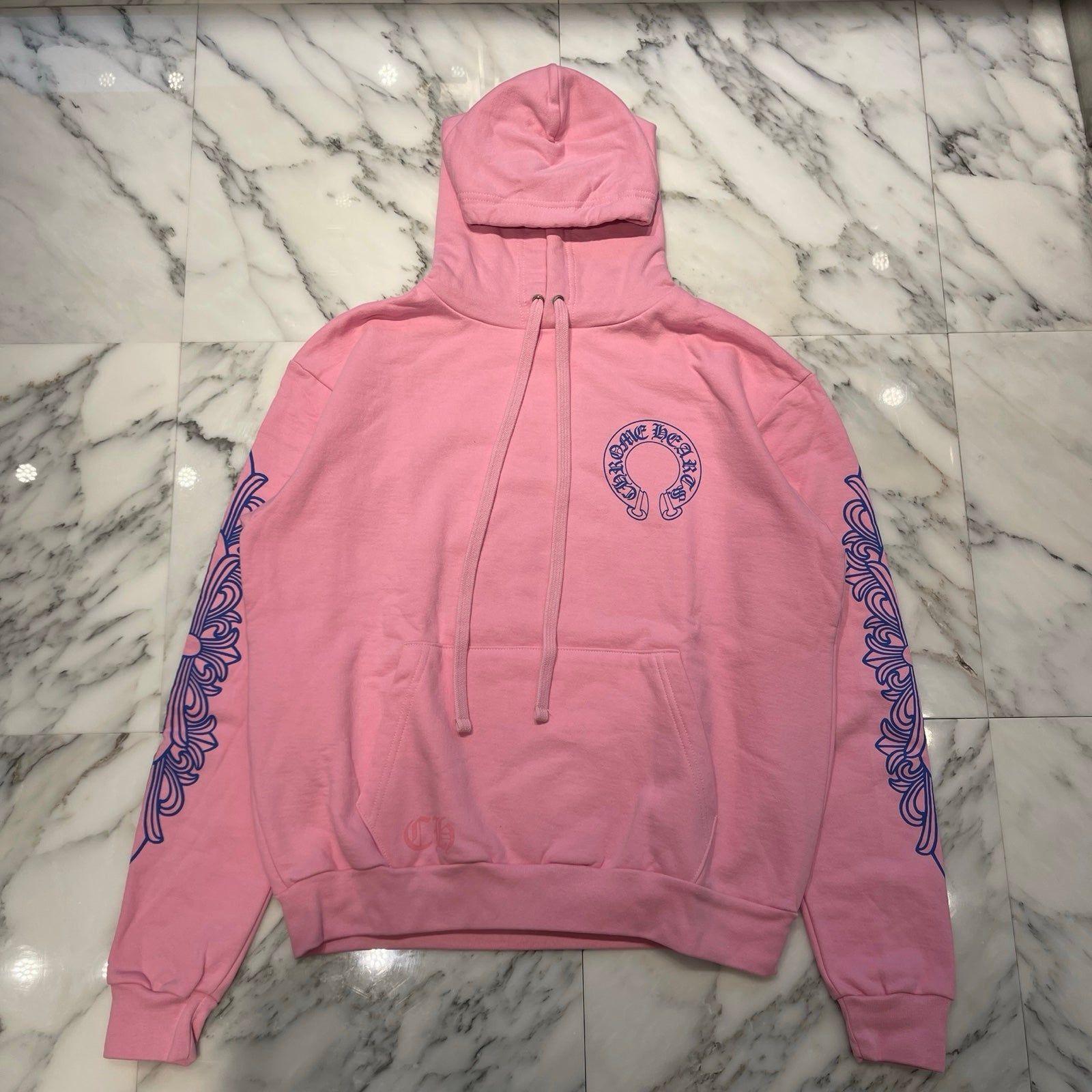 CHROME HEARTS NYC Limited Floral Cross Horseshoe Pullover Hoodie
