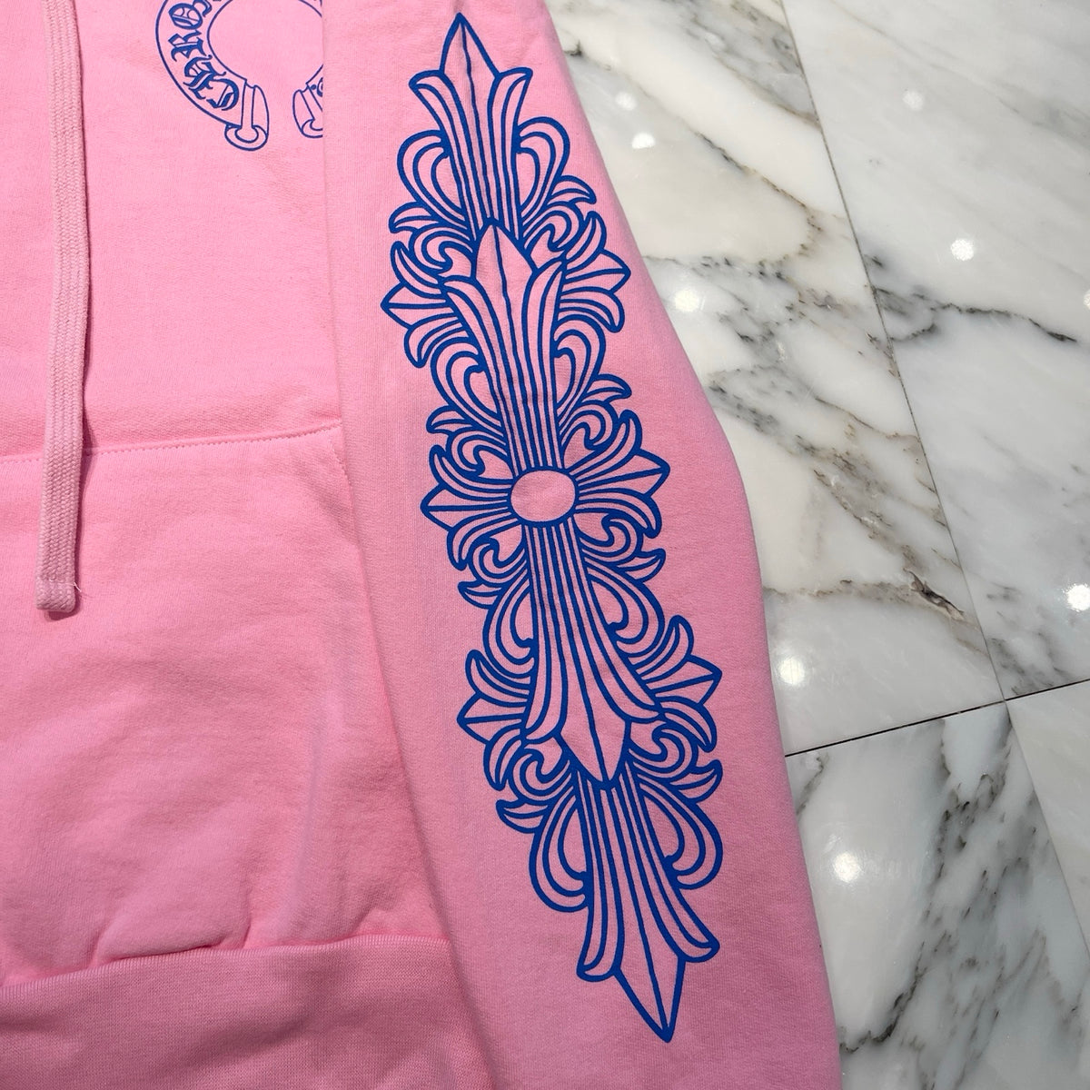 CHROME HEARTS NYC Limited Floral Cross Horseshoe Pullover Hoodie Size ...