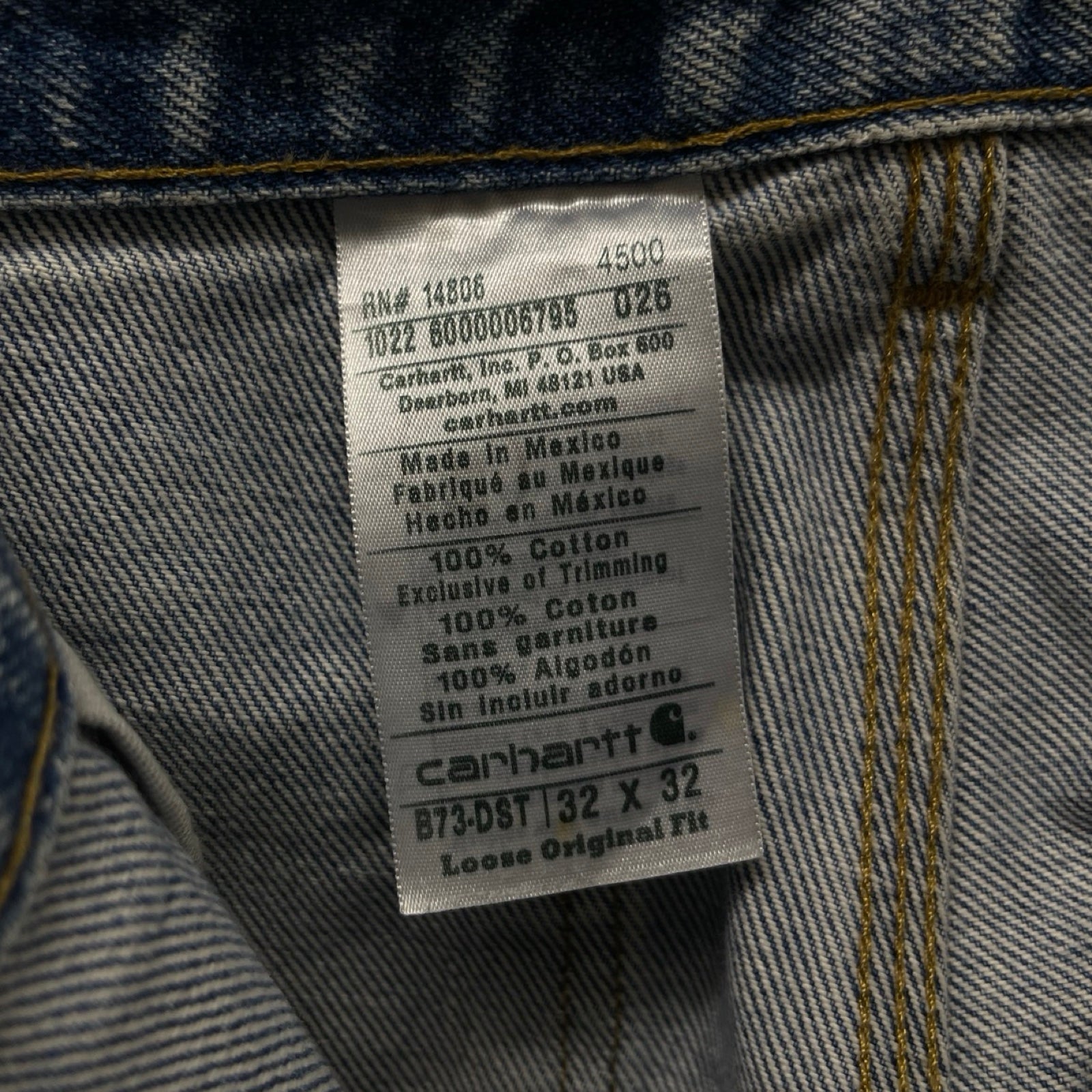 Carhartt Double Knee Denim Painter Pants Size 32×32