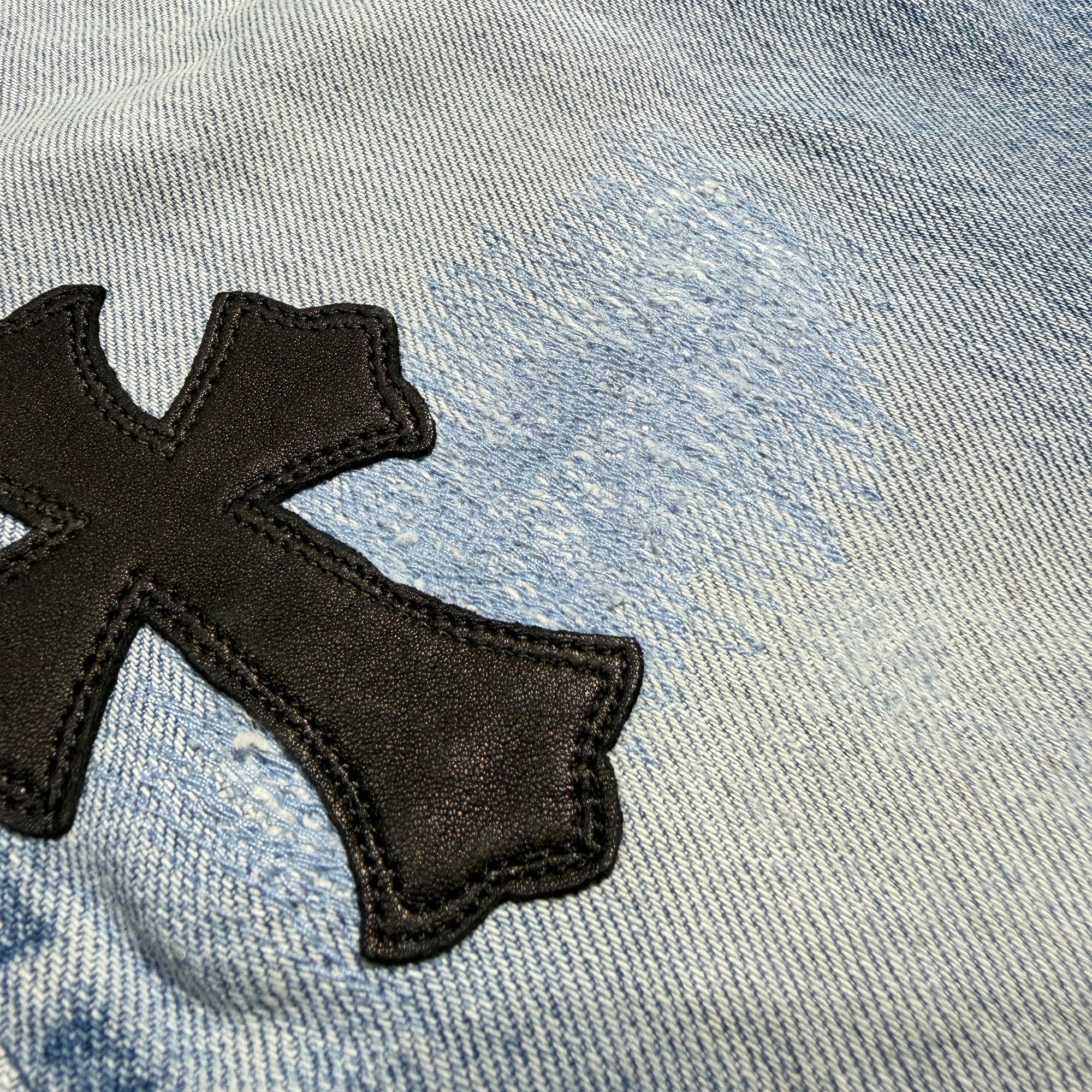 CHROME HEARTS × Levi's 501 VNTG Leather Cross Patch Denim Pants Size 31 クロムハーツ × リーバイス 501 ヴィンテージ レザークロスパッチ デニムパンツ サイズ31