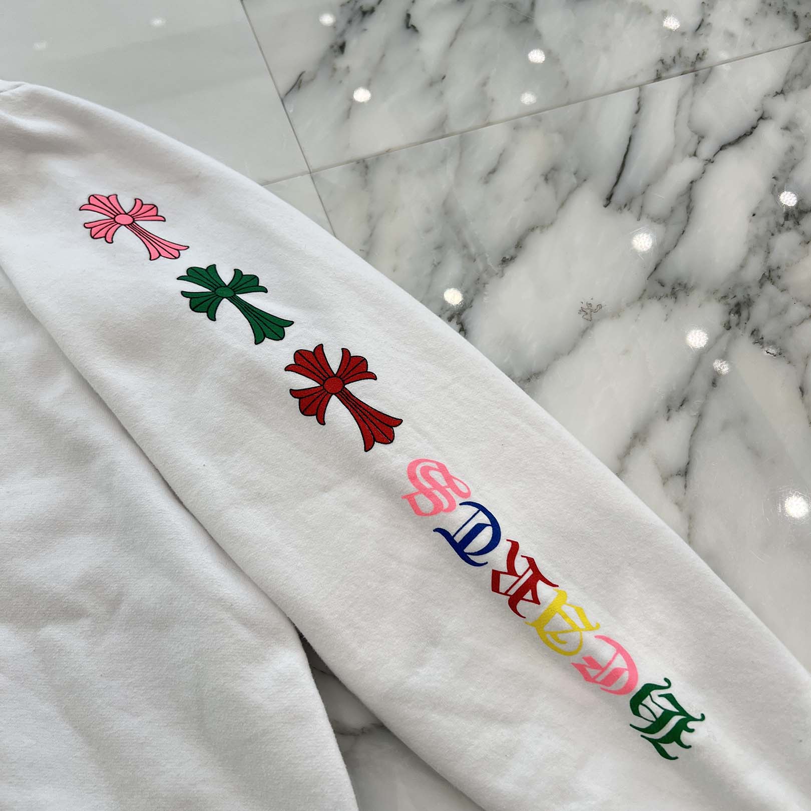 CHROME HEARTS 2022SS MLTCOL CEM CRS Pullover Hoodie Size L クロムハーツ マルチカラー セメタリークロス プルオーバーフーディ サイズL