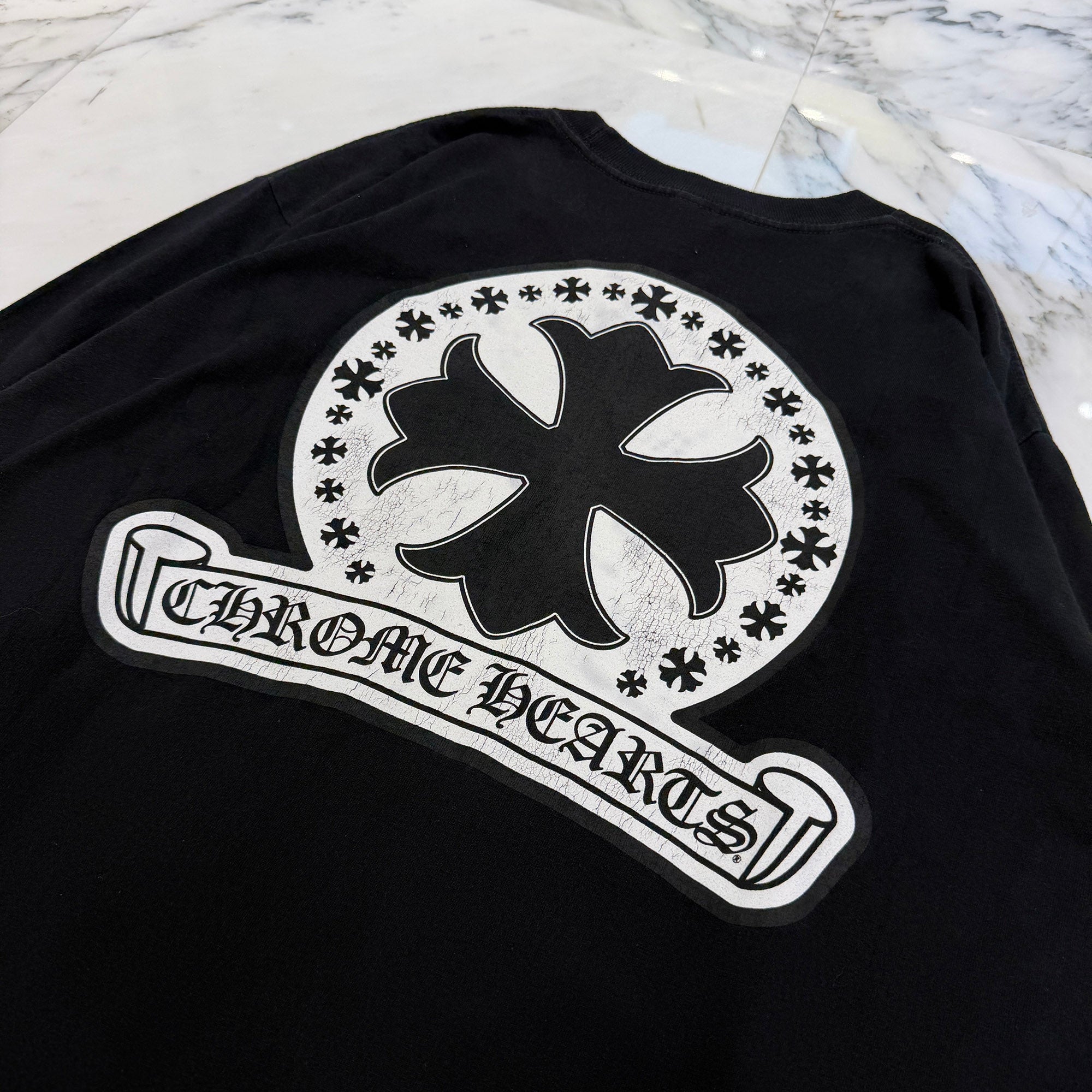 CHROME HEARTS Medallion Docking Scroll Logo Long Sleeve Tee Size L クロムハーツ メダリオンドッキング スクロールロゴ ロングスリーブTシャツ サイズL