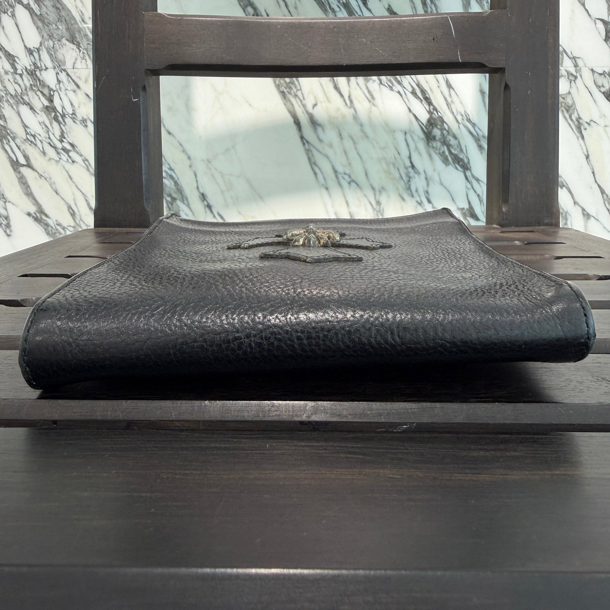 CHROME HEARTS CH Silver Cross Square Pocket Leather Shoulder Bag クロムハーツ CH シルバークロス スクエアポケット レザーショルダーバッグ