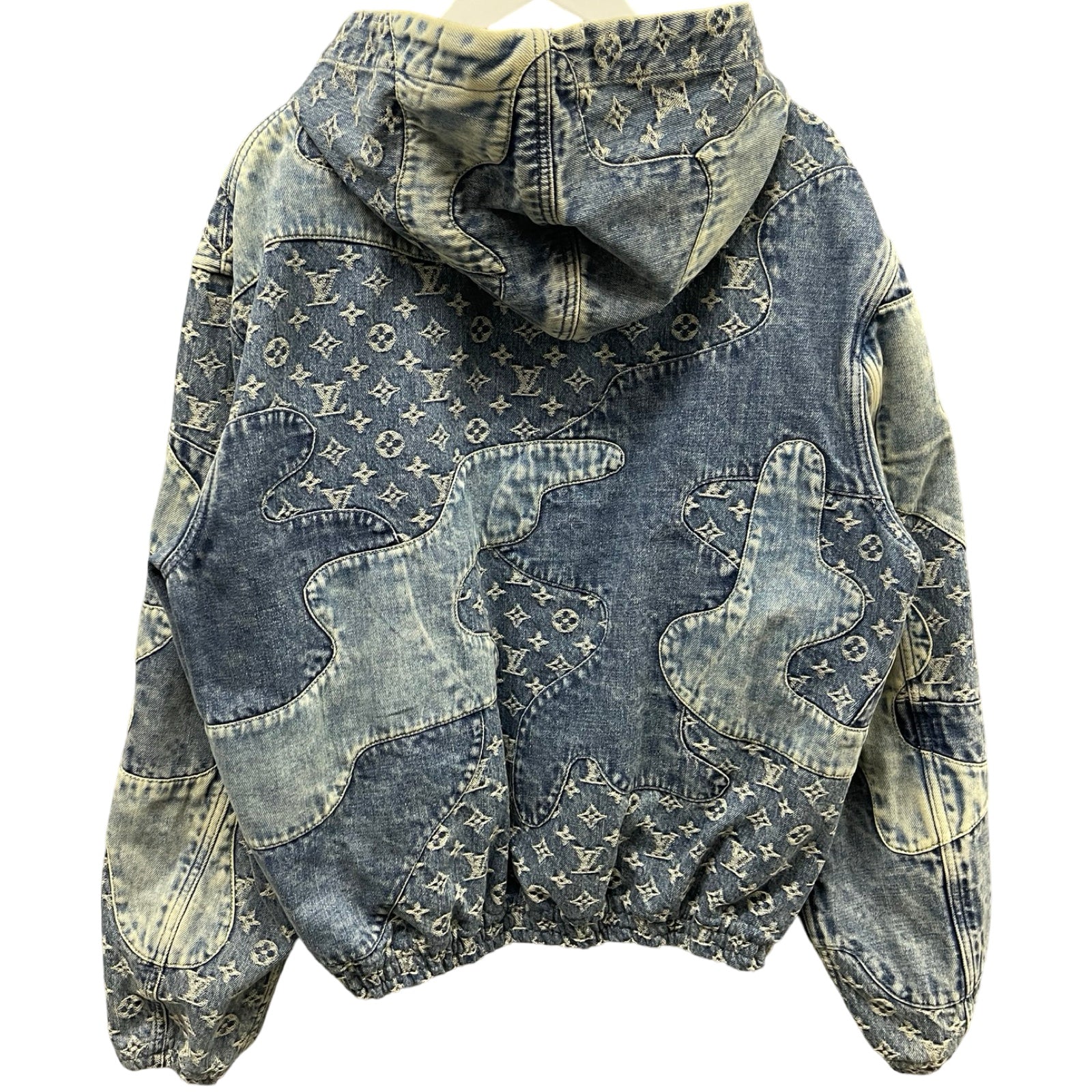 LOUIS VUITTON × NIGO 2022SS Monogram Patchwork Zip Up Denim Jacket 1A9K6E Size 48