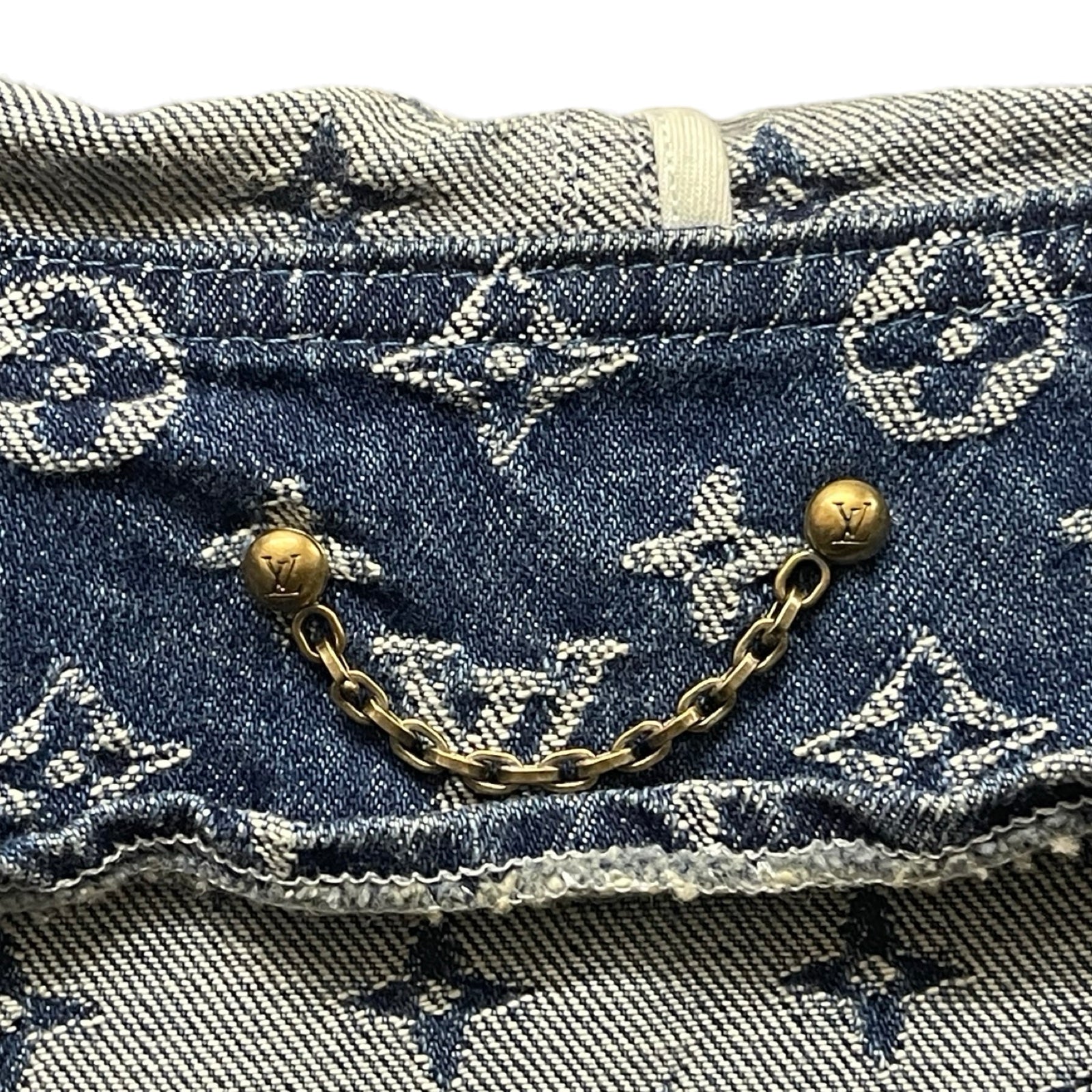 LOUIS VUITTON × NIGO 2022SS Monogram Patchwork Zip Up Denim Jacket 1A9K6E Size 48