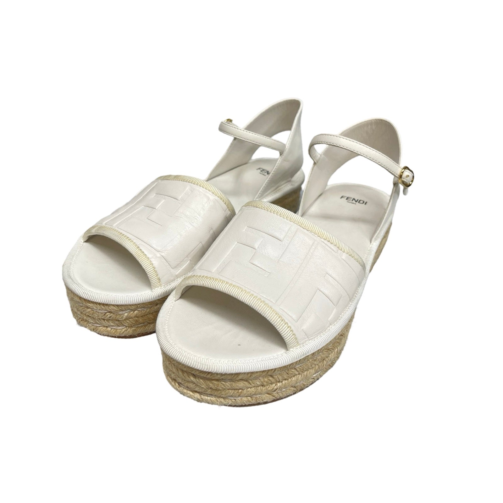 FENDI Rohm Espadrille Platform Sandals Size 36