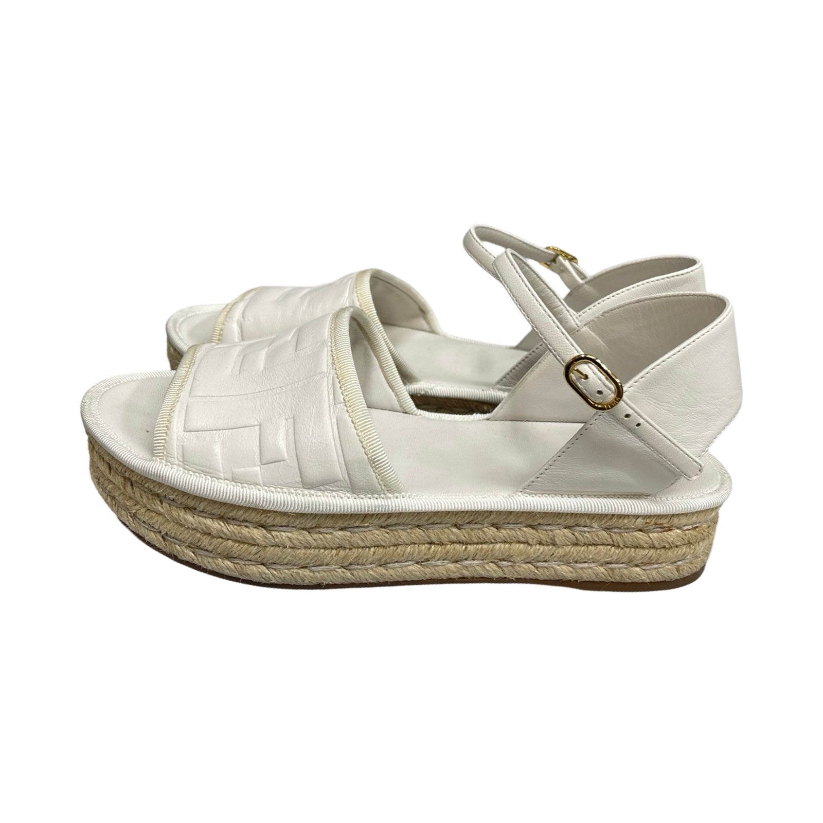 FENDI Rohm Espadrille Platform Sandals Size 36