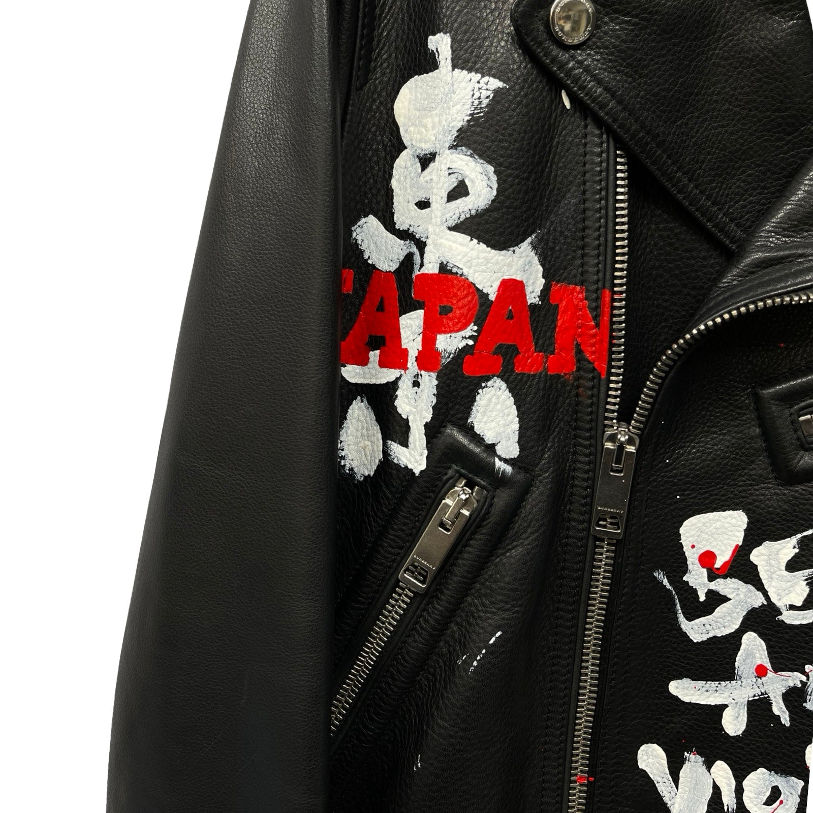 BURBERRY Leather Riders Jacket TNKANFA S1HAM Size 52