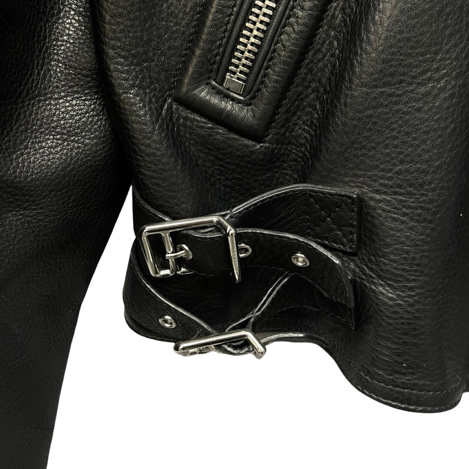 BURBERRY Leather Riders Jacket TNKANFA S1HAM Size 52