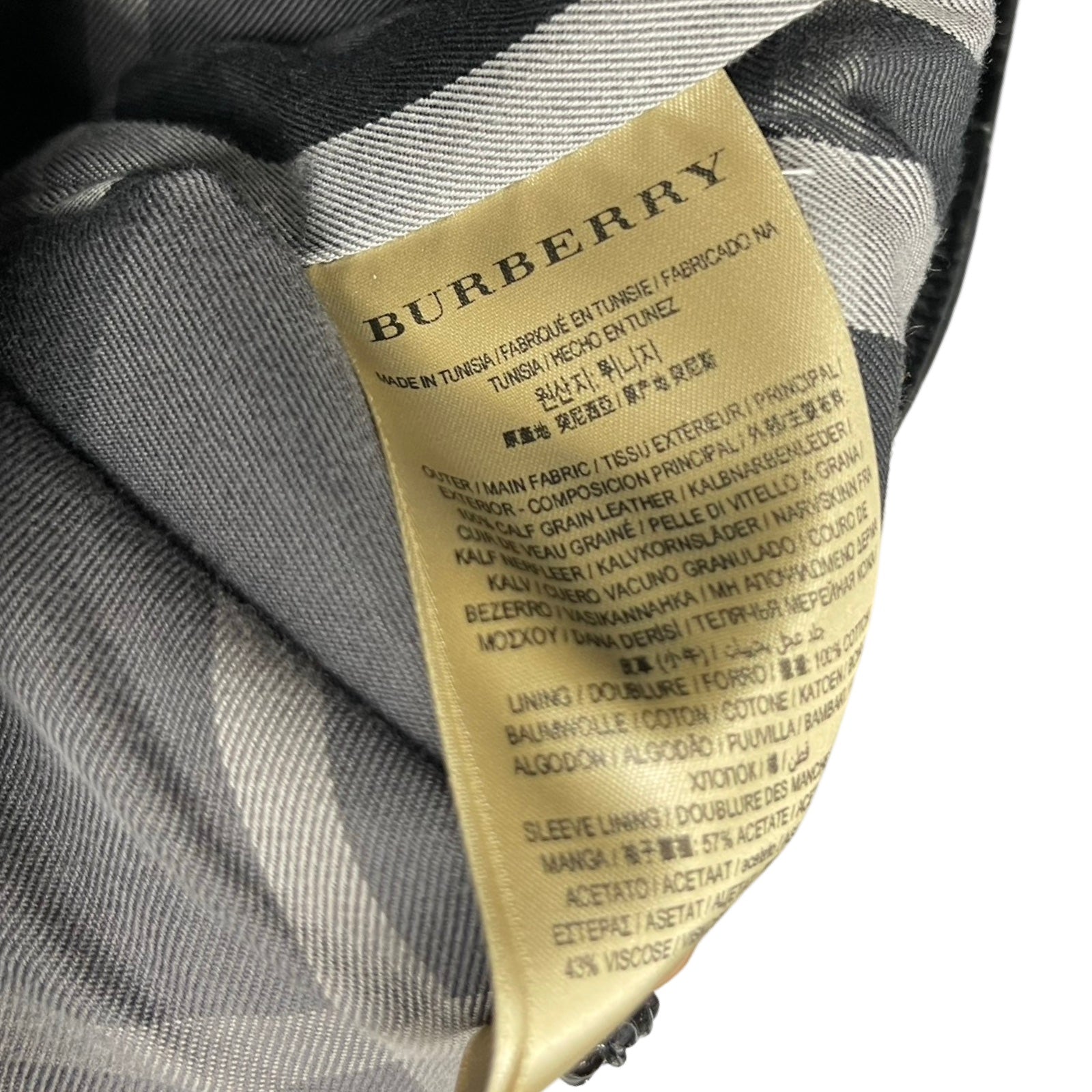 BURBERRY Leather Riders Jacket TNKANFA S1HAM Size 52