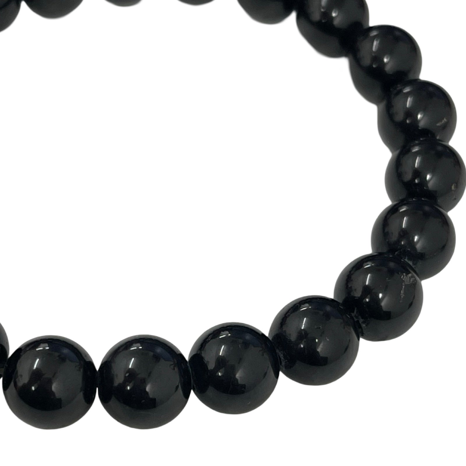 CHROME HEARTS CH Logo Black Tourmaline Bead Bracelet