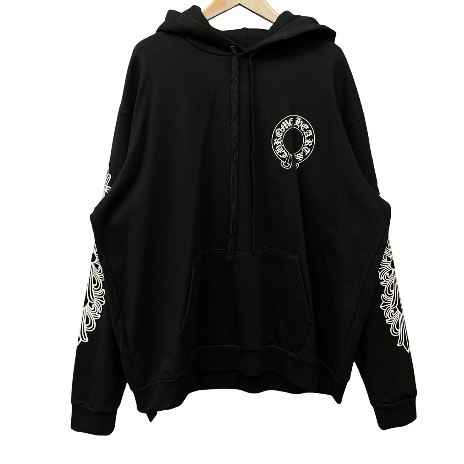 CHROME HEARTS Floral Cross Horseshoe Pullover Hoodie Size M