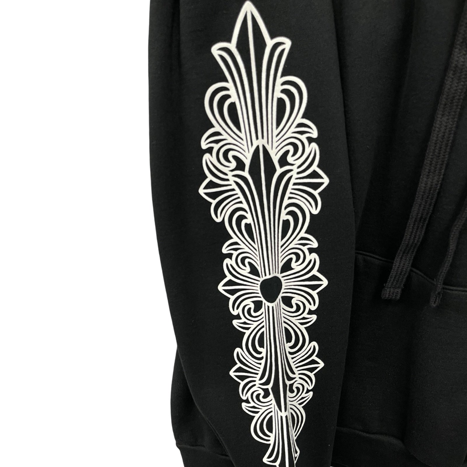 CHROME HEARTS Floral Cross Horseshoe Pullover Hoodie Size M